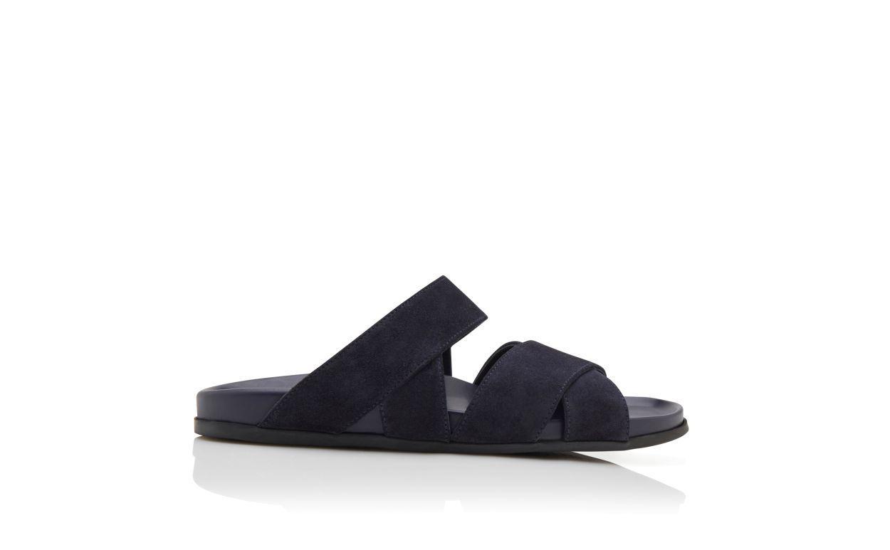 INEZMU Navy Blue Suede Sandals Product Image