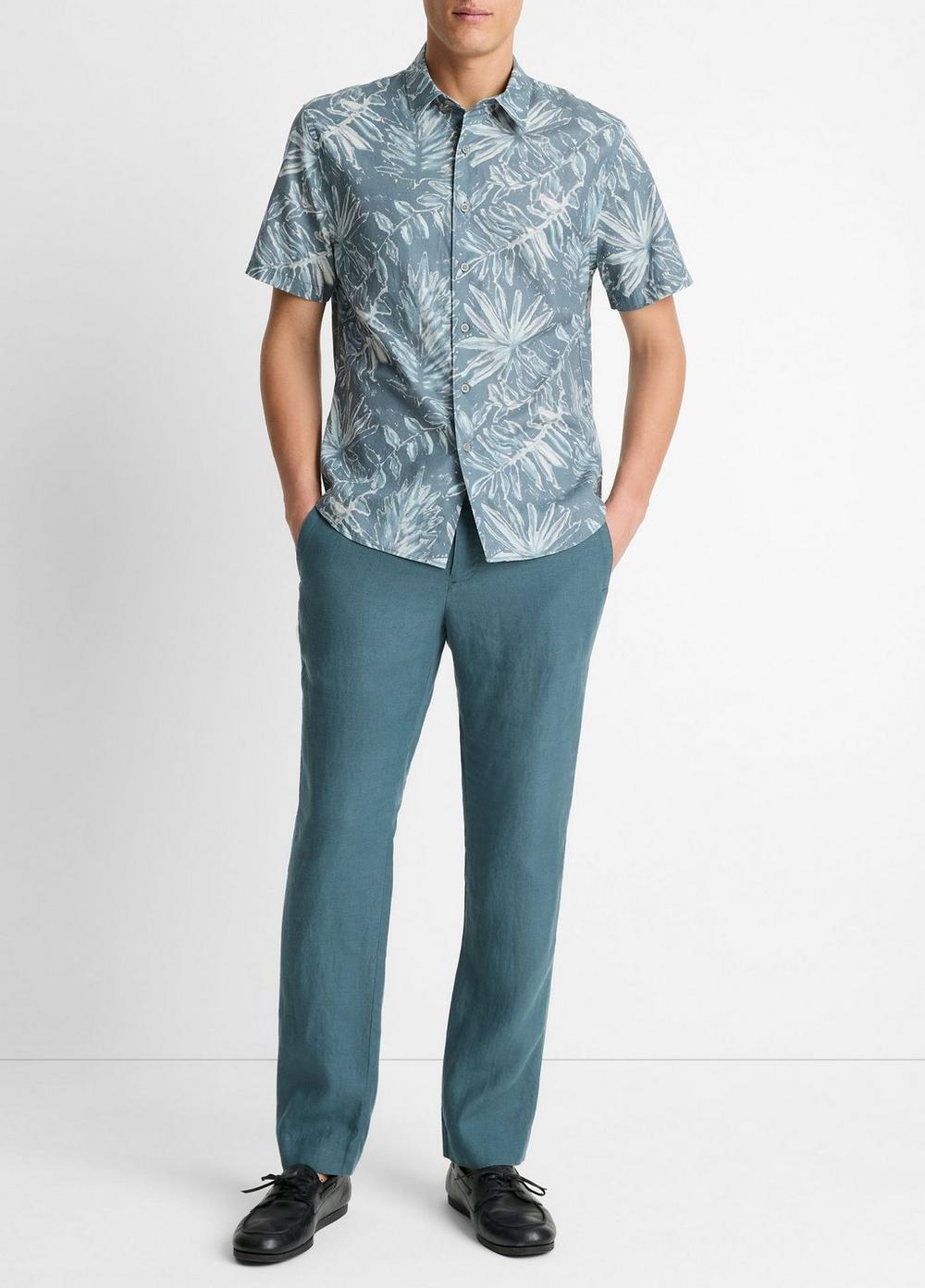 Venice Palms Cotton-Blend Short-Sleeve Shirt Product Image