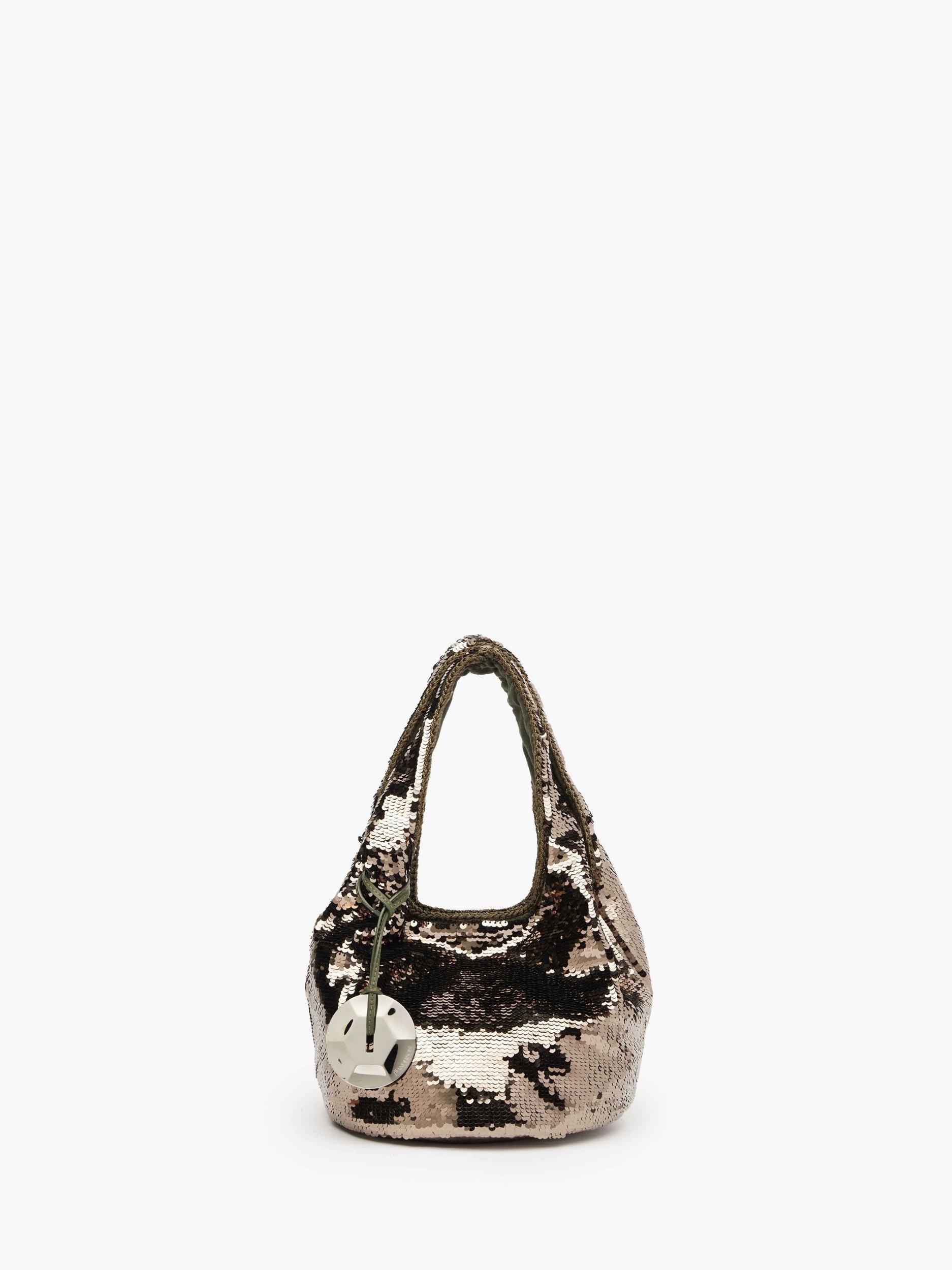 MINI SEQUIN SHOPPER WITH METALLIC CHARM - TOP HANDLE BAG Product Image