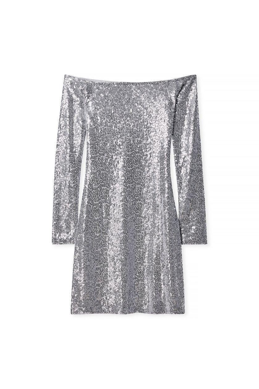 Off Shoulder Sequin Mini Dress Product Image