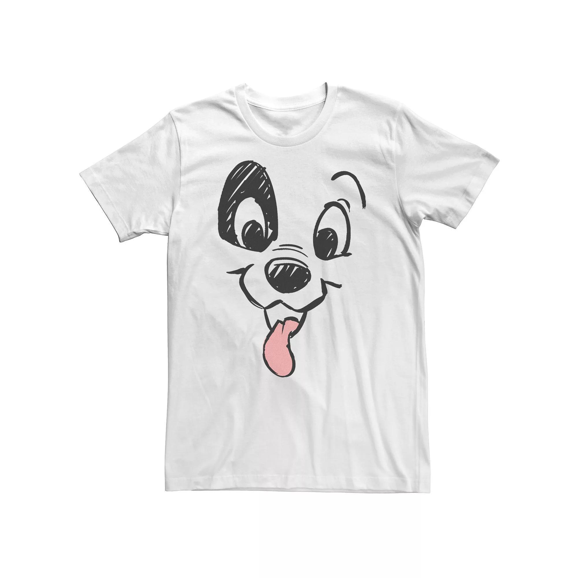 Big & Tall Disney 101 Dalmatians Patch Puppy Tounge Out Face Tee, Men's, Size: XXL Tall, White Product Image