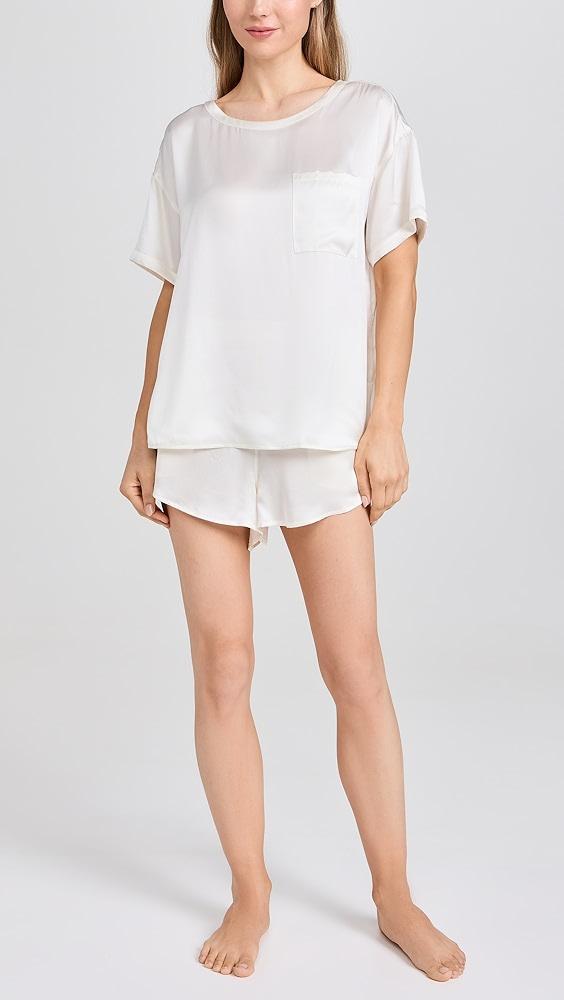 Lunya Washable Silk Tee Short Set | Shopbop Product Image