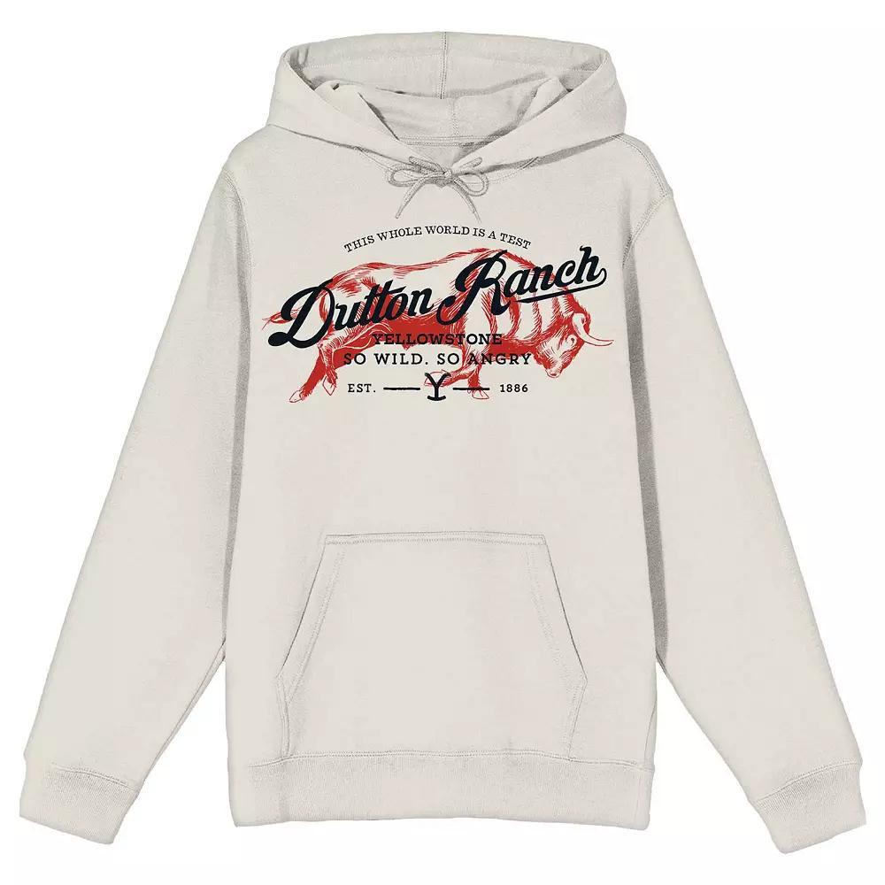 Men's Yellowstone Dutton Ranch Art Hoodie, Size: Small, White Product Image