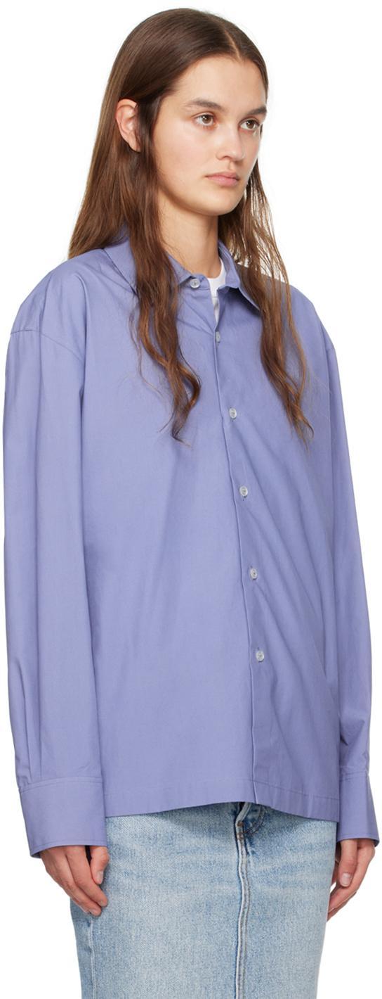 ALEXANDER WANG T Blue Button Up Shirt In 471b Dark Iris Product Image