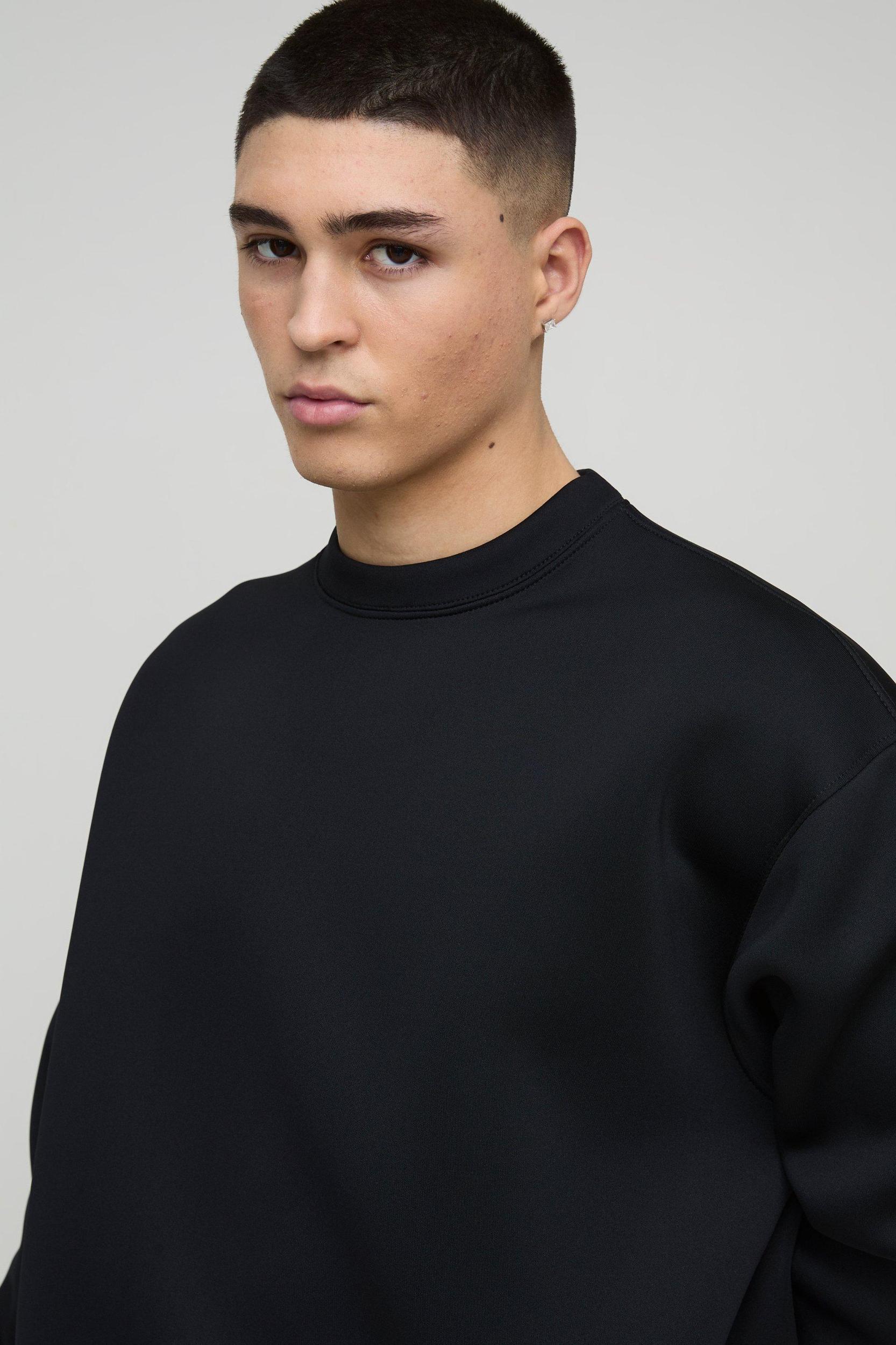 Oversized Boxy Bonded Scuba Sweatshirt | boohooMAN USA Product Image
