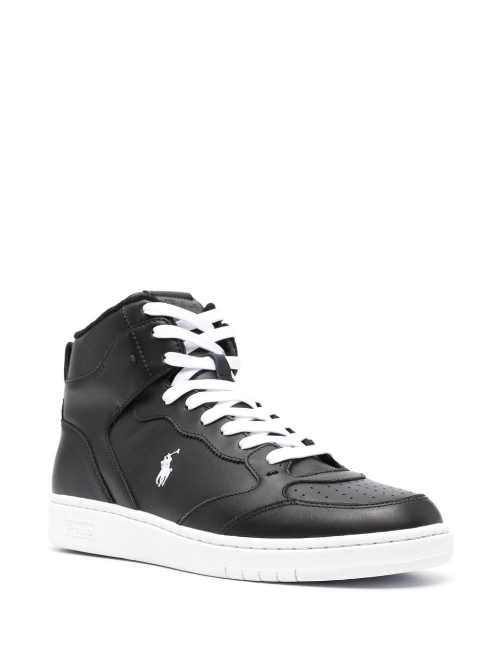 Logo-embroidered High-top Sneakers In Black Product Image