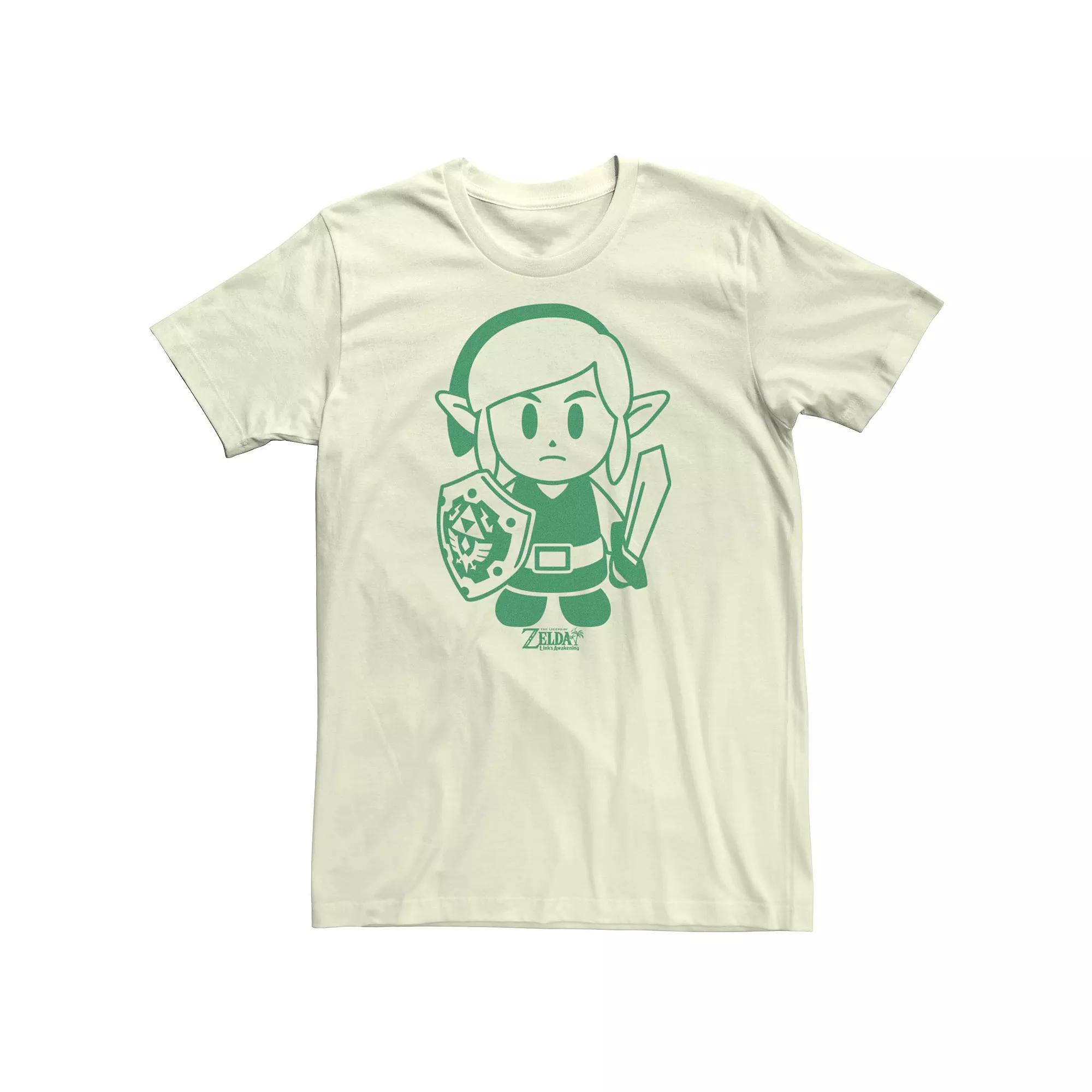 Men's Nintendo Link's Awakening Link Green Outline Short Sleeve Tee,  Product Image