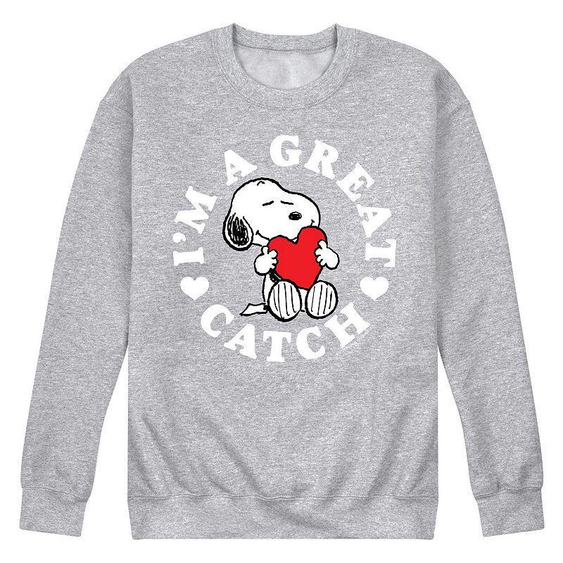 Mens Peanuts Great Catch Fleece Sweatshirt Product Image