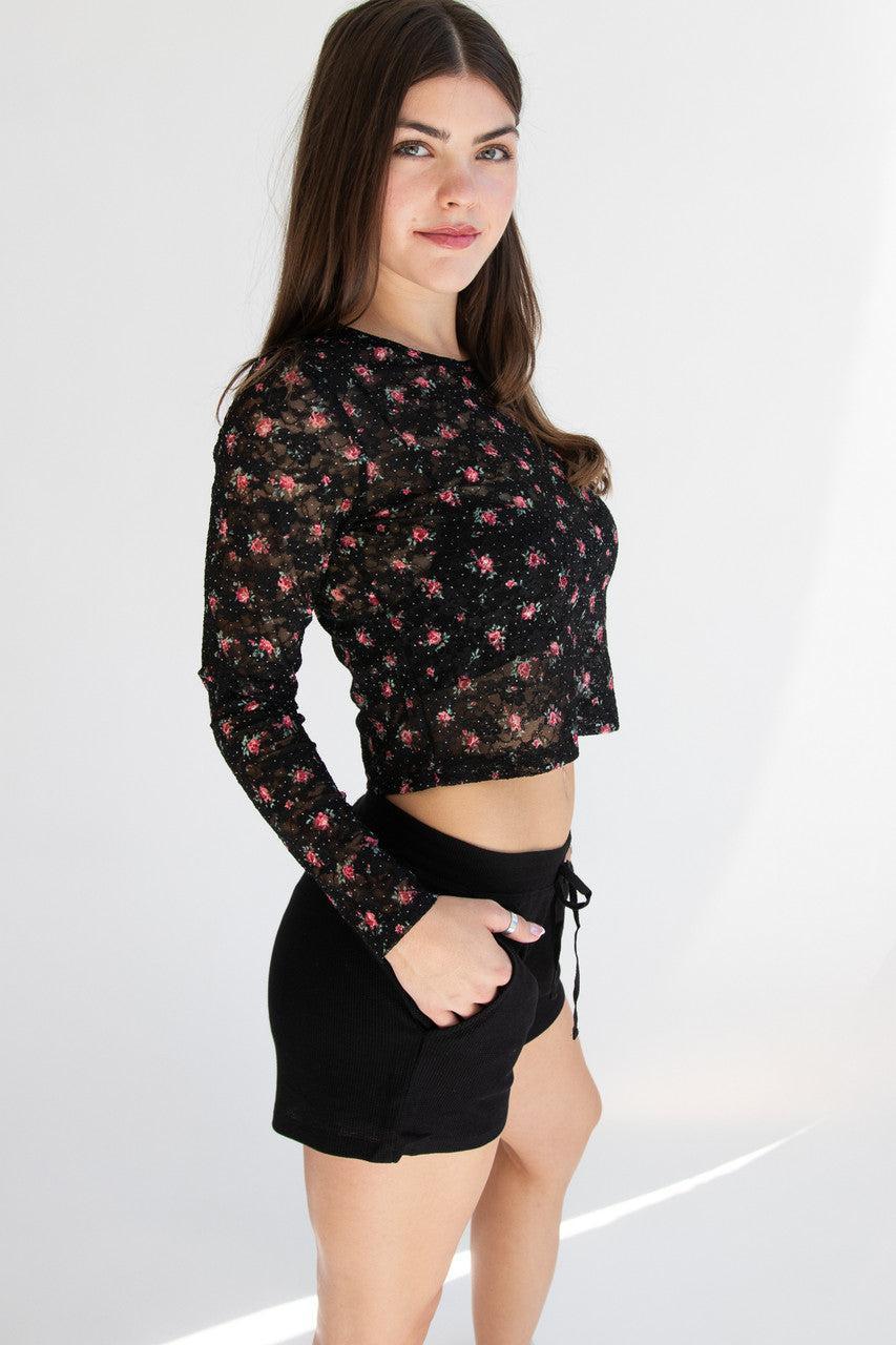 Floral Printed Lace Top Product Image