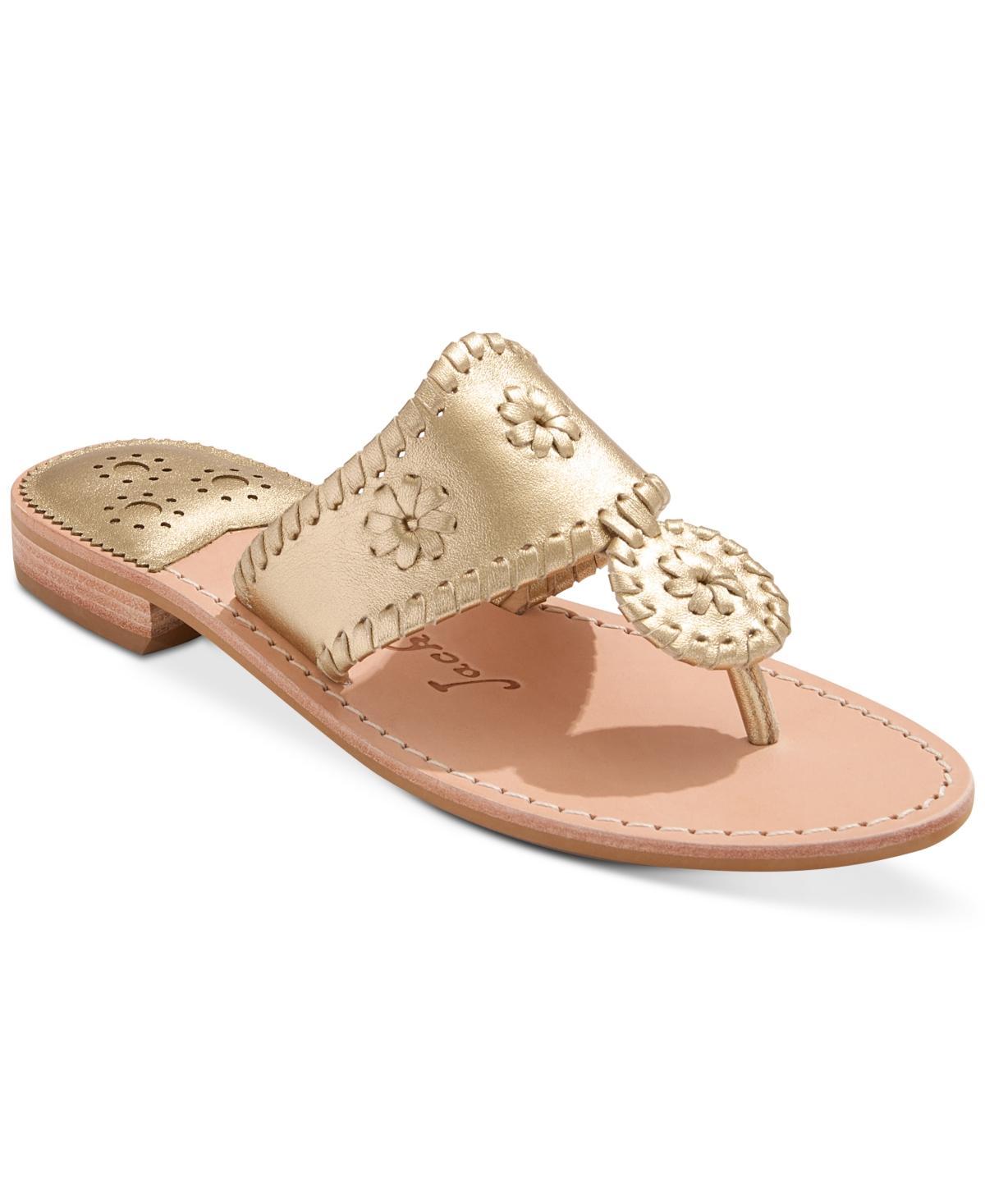 Jack Rogers Jacks Leather Flat Thong Sandals Product Image