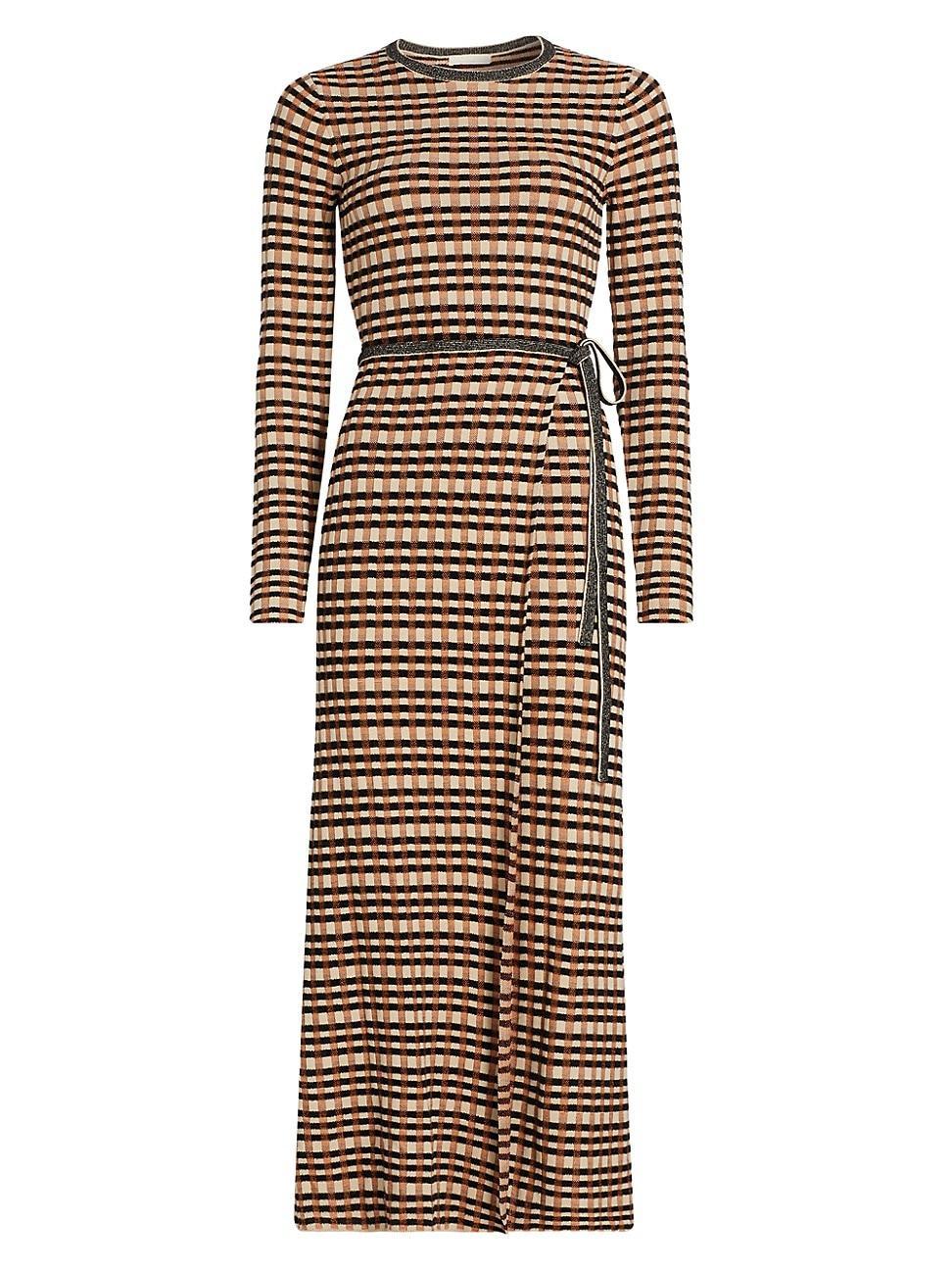 Womens Checked Jacquard Anouk Midi Dress Product Image