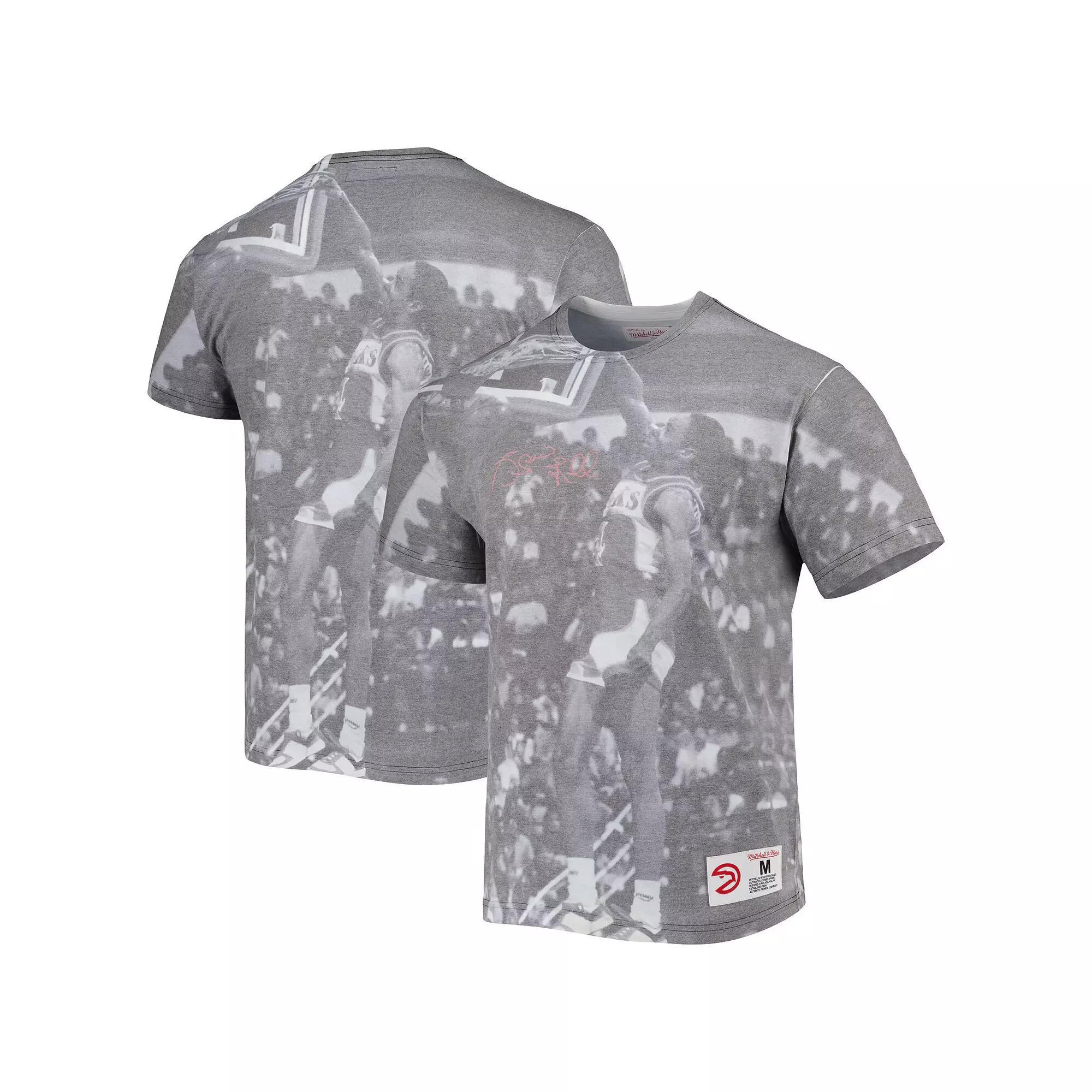 Men's Mitchell & Ness Spud Webb Heather Gray Atlanta Hawks Above The Rim T-Shirt,  Product Image