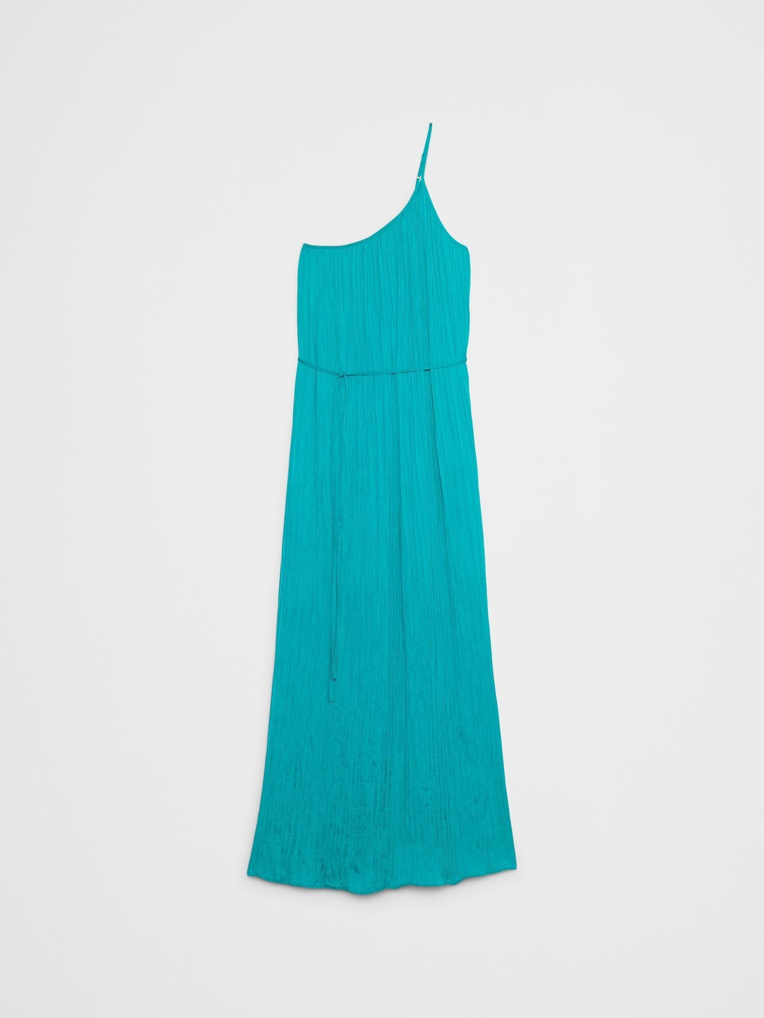 One-Shoulder Pleated Maxi Dress Product Image