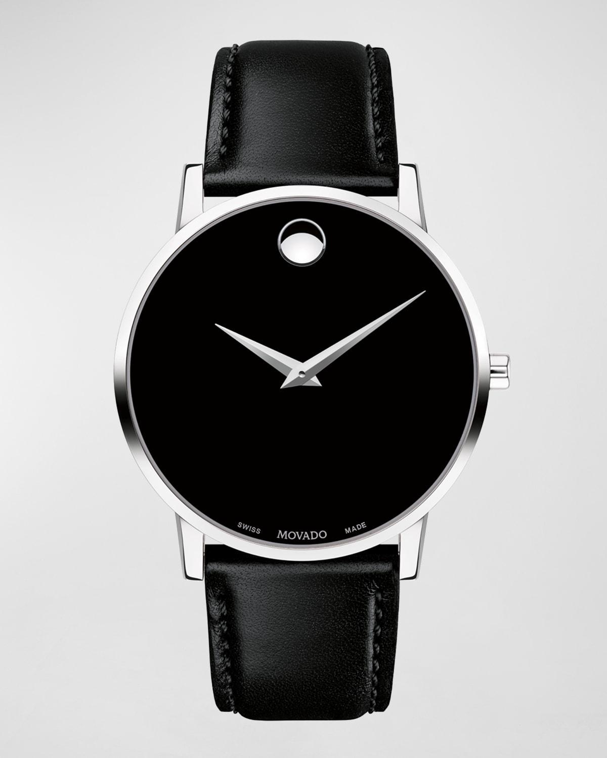 Movado Museum Classic Black Calfskin Strap Watch Product Image