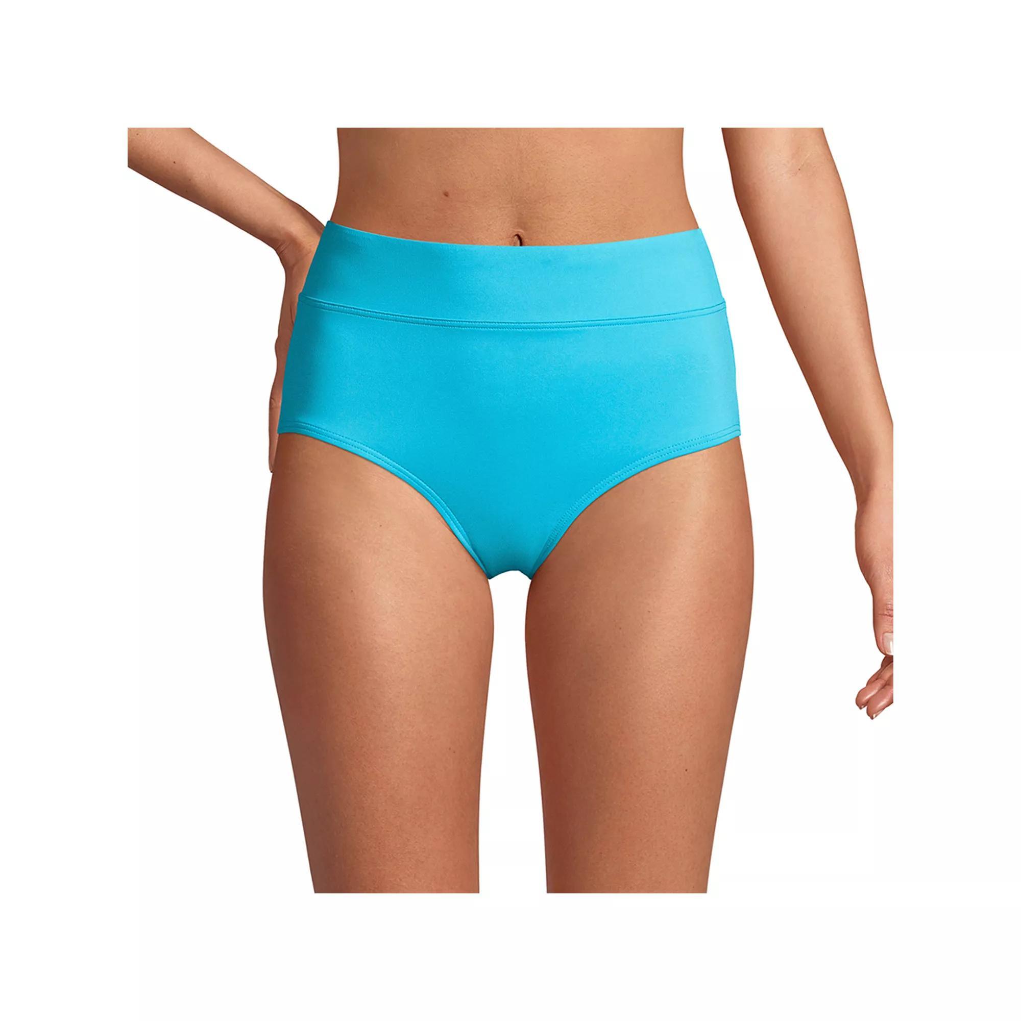 Women's Lands' End Retro Tummy Slimmer High-Waist Bikini Bottoms,  Product Image
