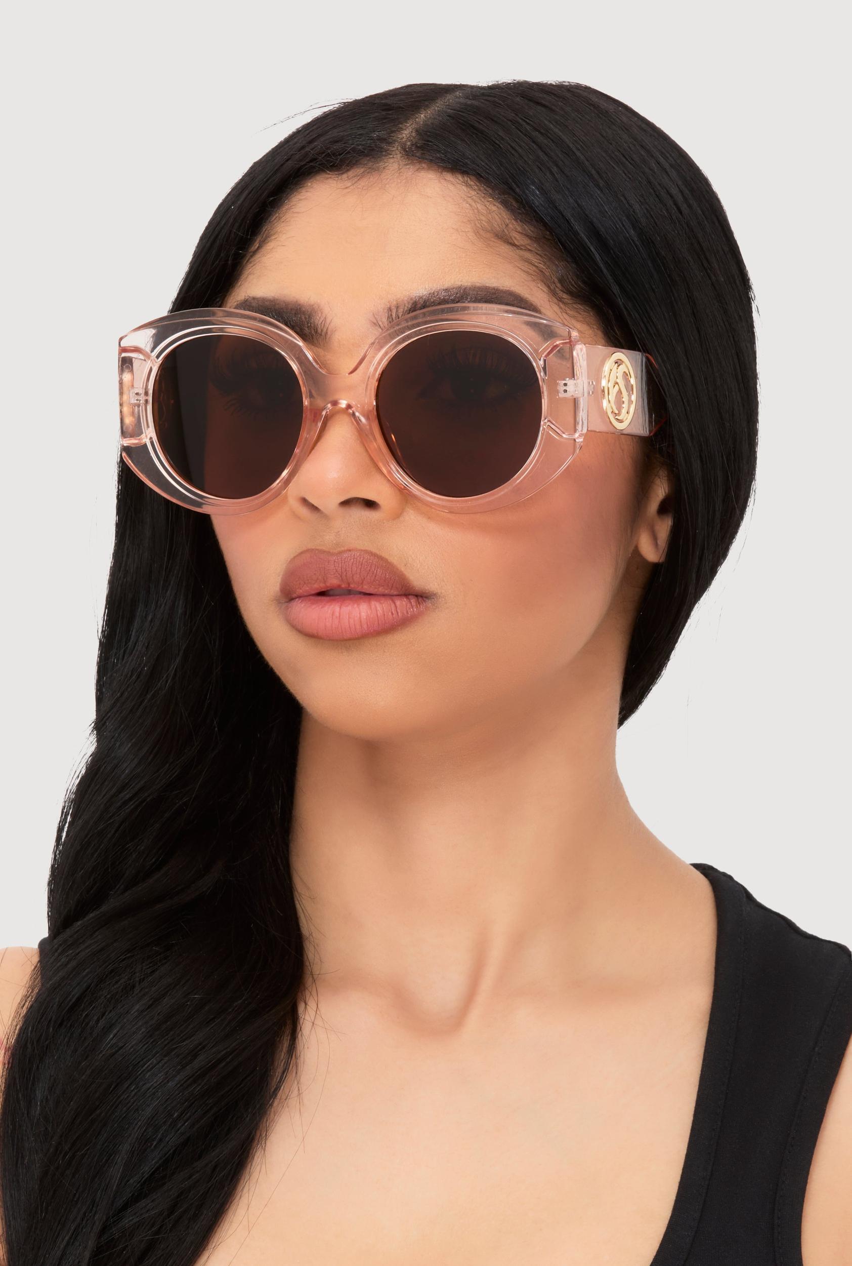 Retro Oversized Round Frame Sunglasses Unisex Product Image