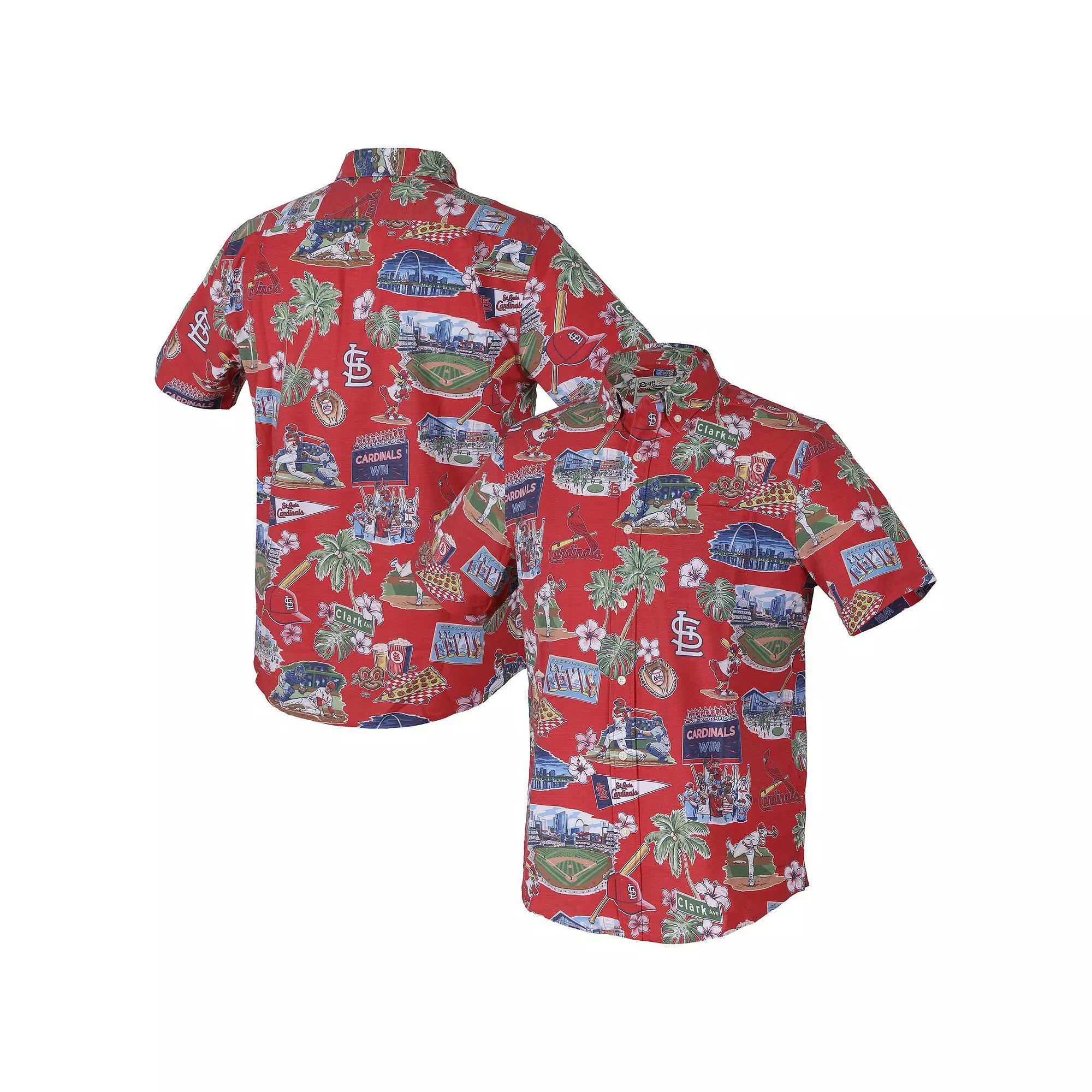 Men's Reyn Spooner  Red St. Louis Cardinals Scenic Tri-Blend Performance Button-Up Top, Size: Small Product Image