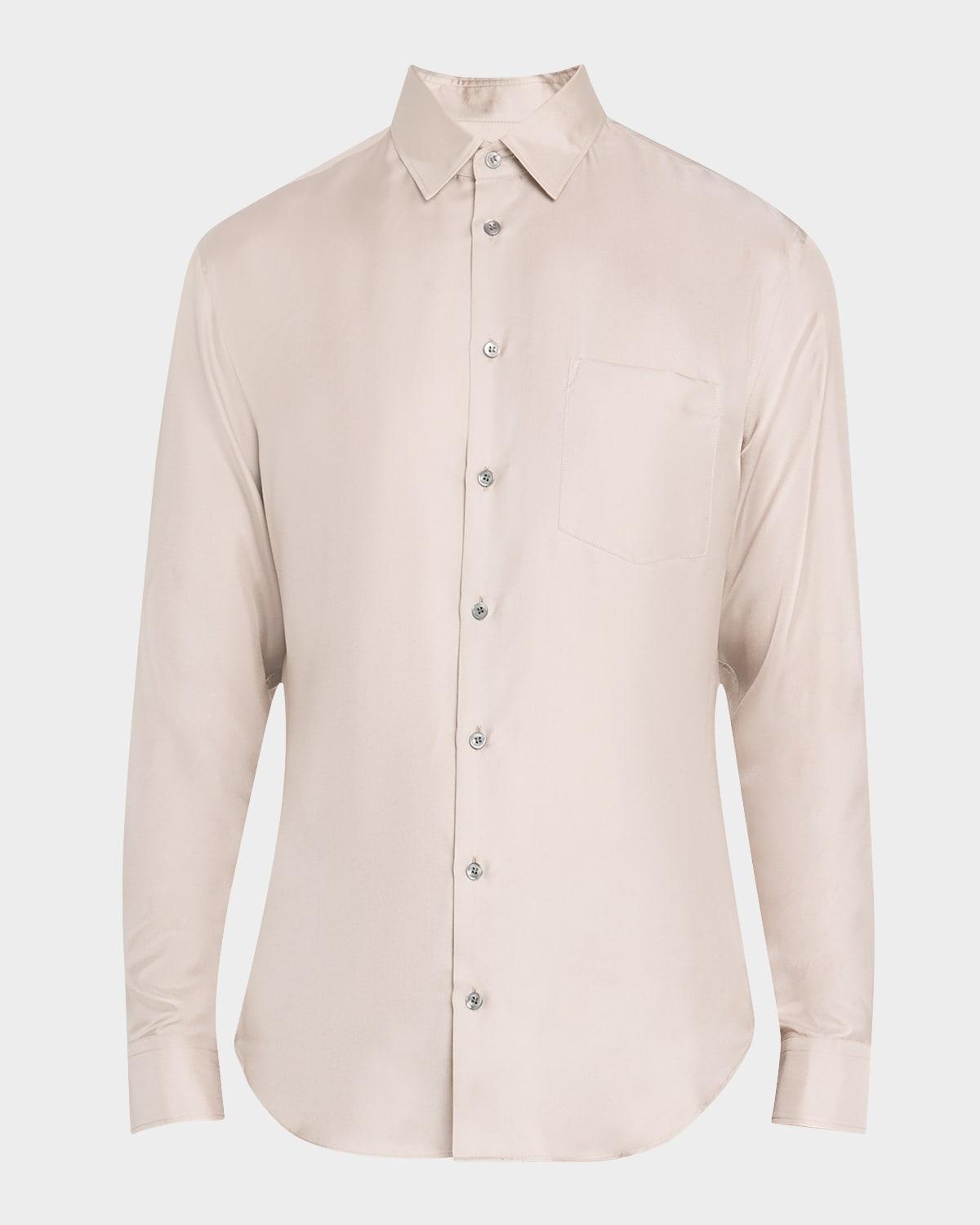 Mens Mr. Armani Long-Sleeve Silk Shirt Product Image