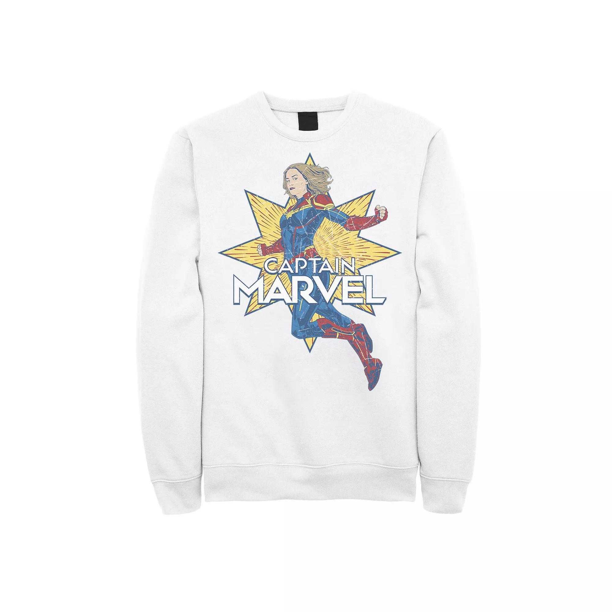 Men's Marvel Captain Marvel Sketch Portrait Logo Sweatshirt,  Product Image