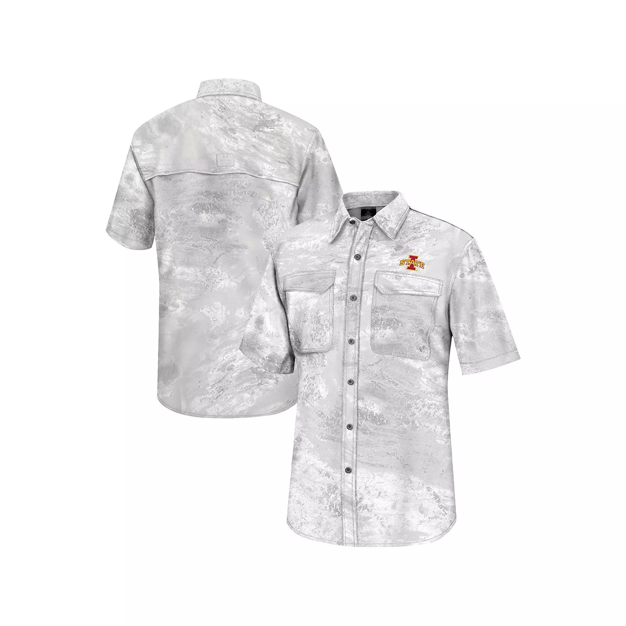 Men's Colosseum  White Iowa State Cyclones Realtree Aspect Charter Full-Button Fishing Shirt, Size: Medium Product Image