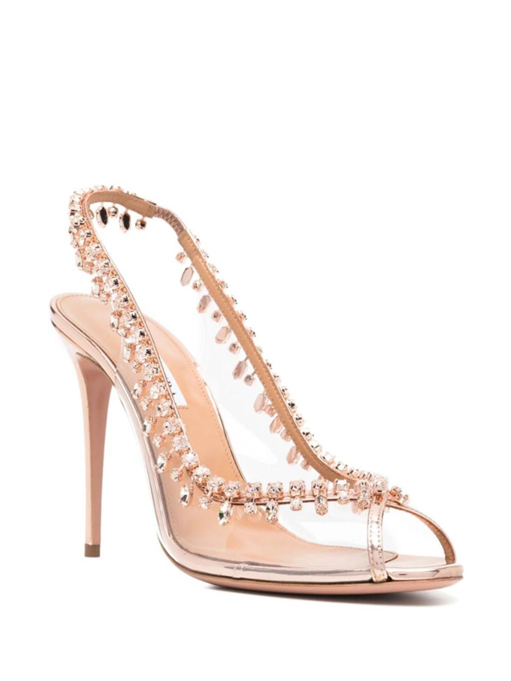 Temptation 105 Crystal-embellished Sandals In Rose Gold Product Image