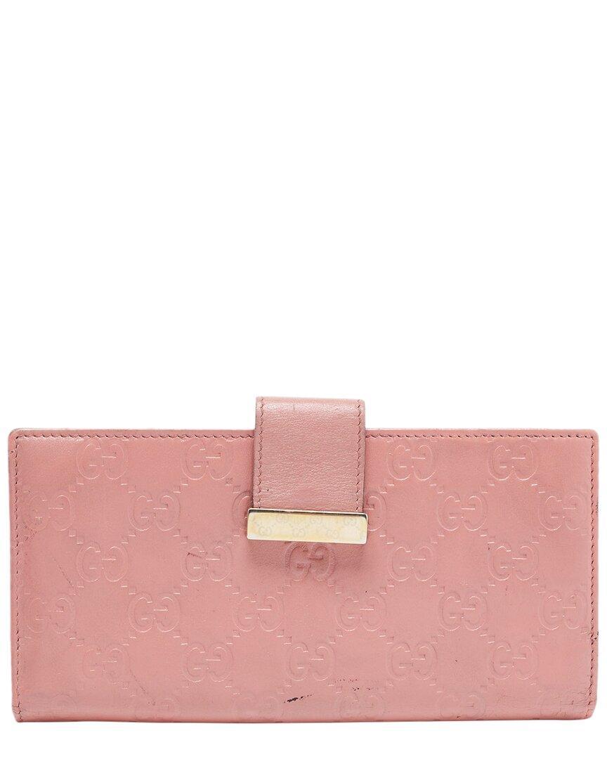 GUCCI Pink Ssima Leather Flap Continental Wallet (authentic ) Product Image