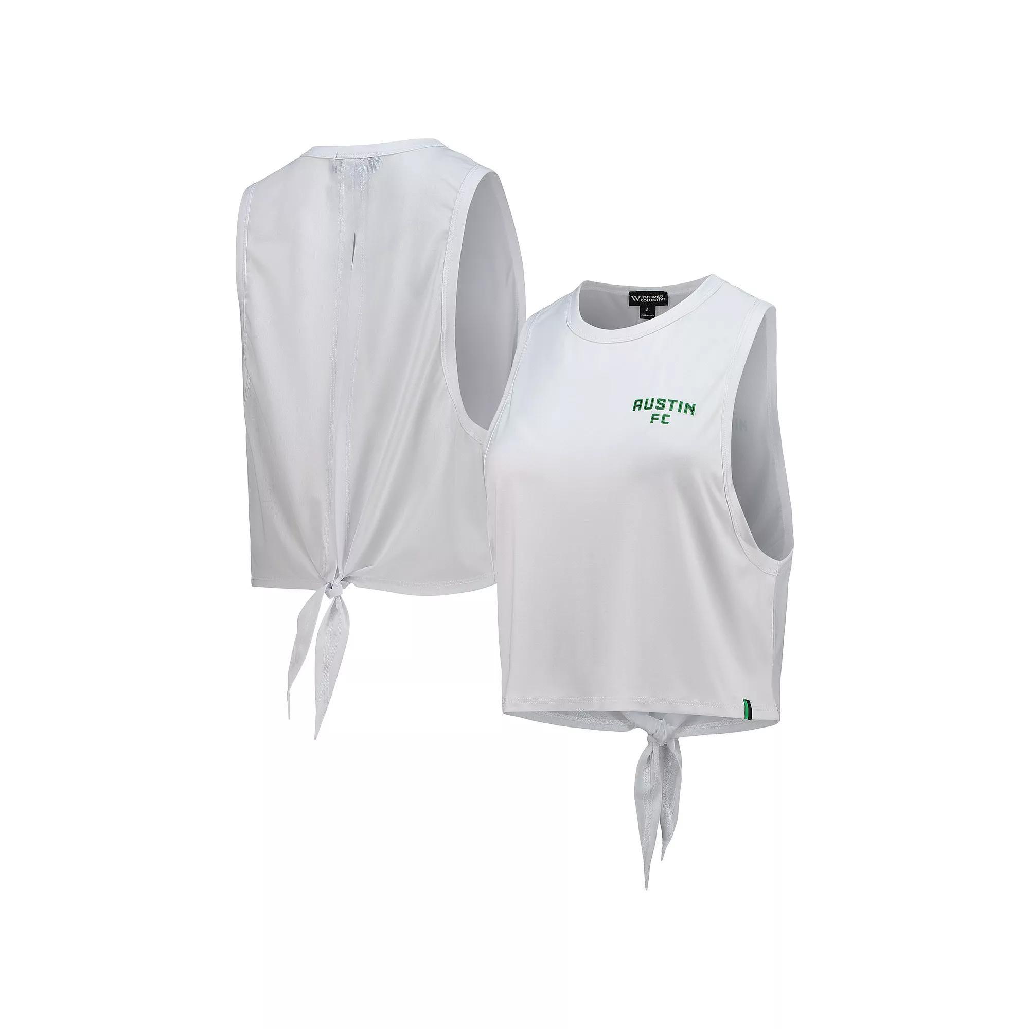 Women's The Wild Collective White Austin FC Twist Back Tank Top, Size: XL, Afc White Product Image