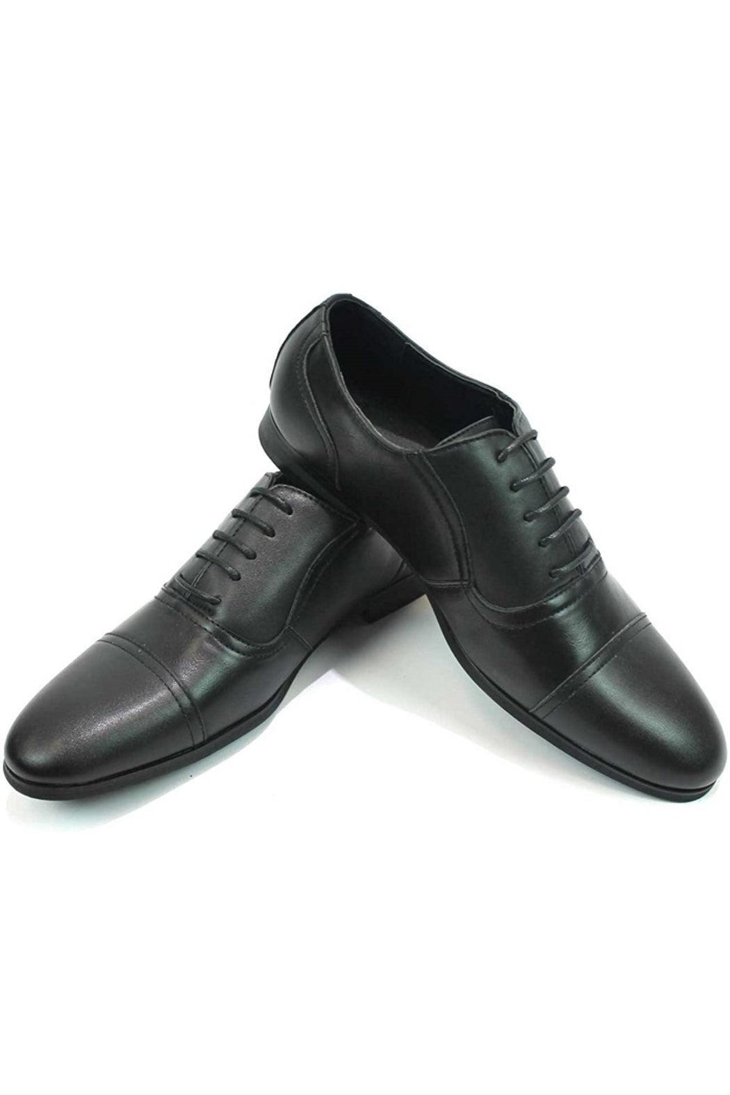 Black Cap Toe Dress Shoes Product Image