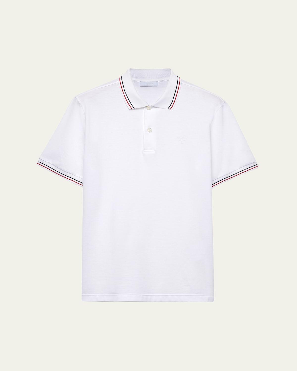 Mens Ricamo Tipped Pique Polo Shirt Product Image