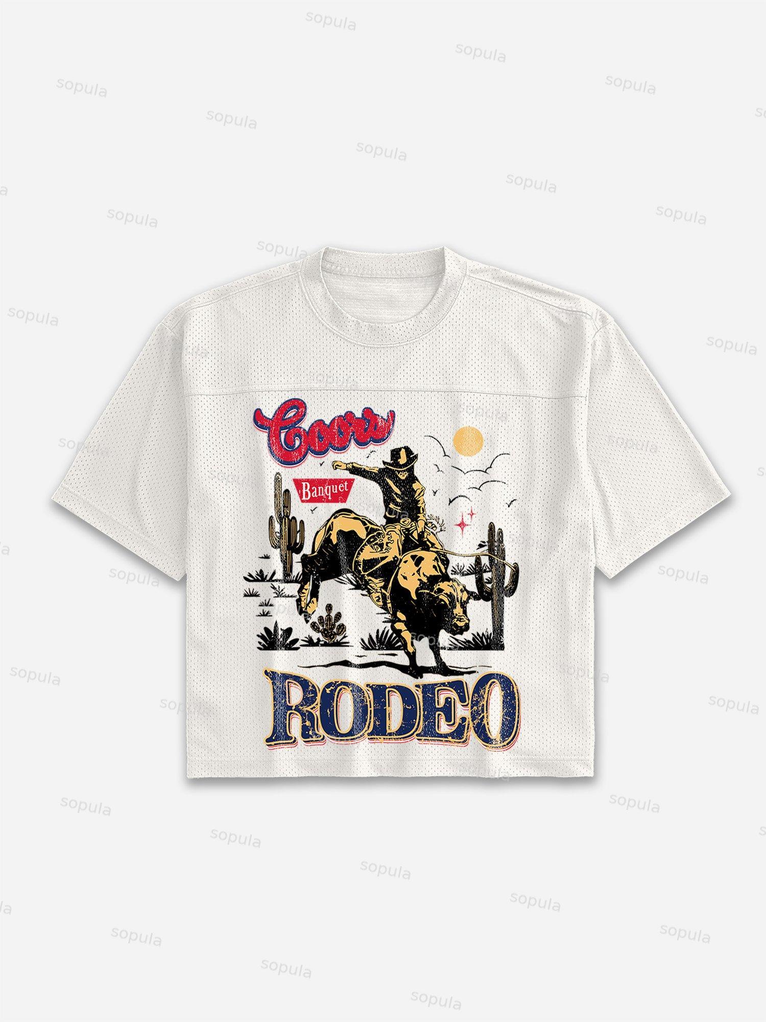 Coors Banquet Rodeo Classic Graphic Mesh Cropped Jersey T-shirt Product Image