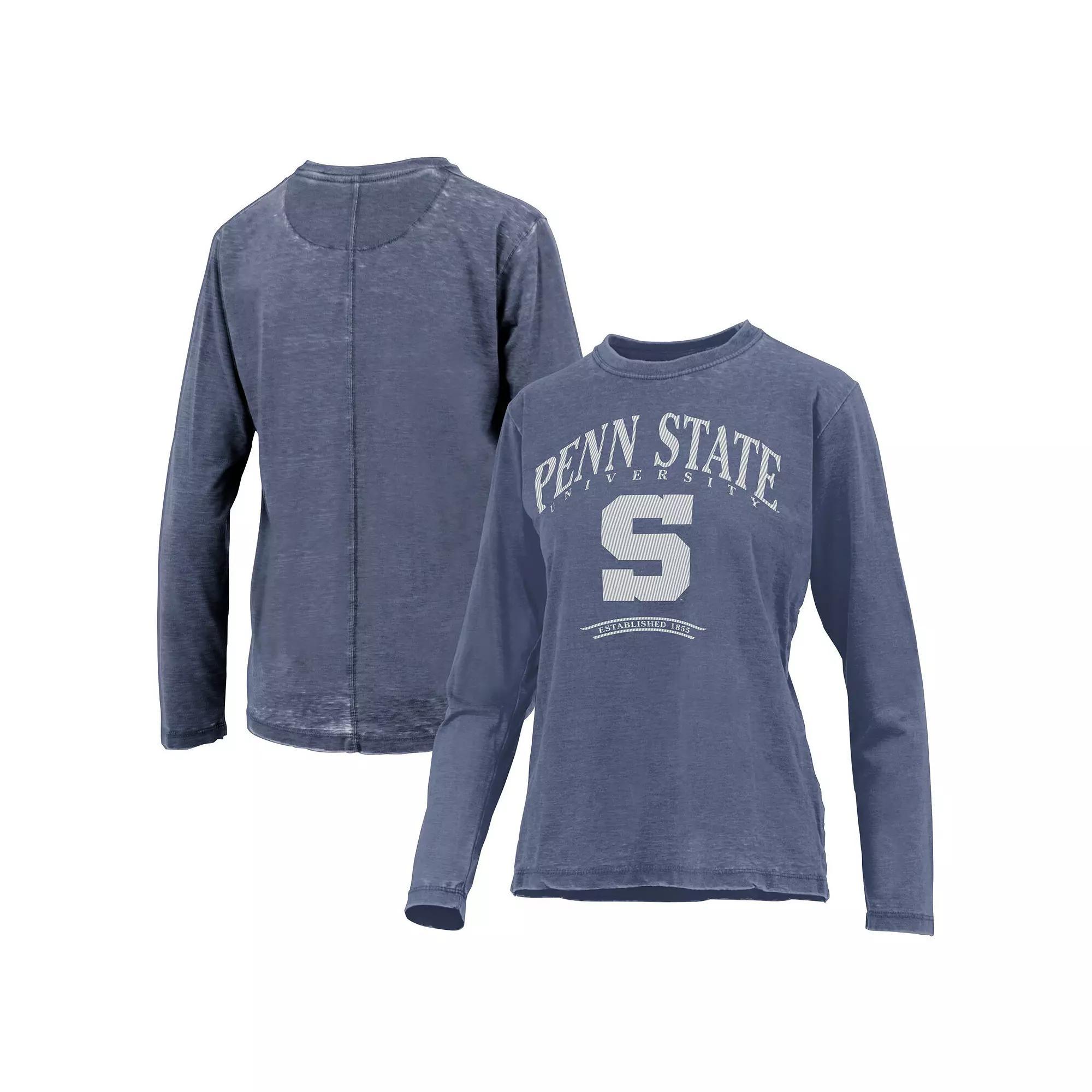 Women's Pressbox Navy Penn State Nittany Lions Chandler Olive Leaf Arch Long Sleeve T-Shirt,  Product Image