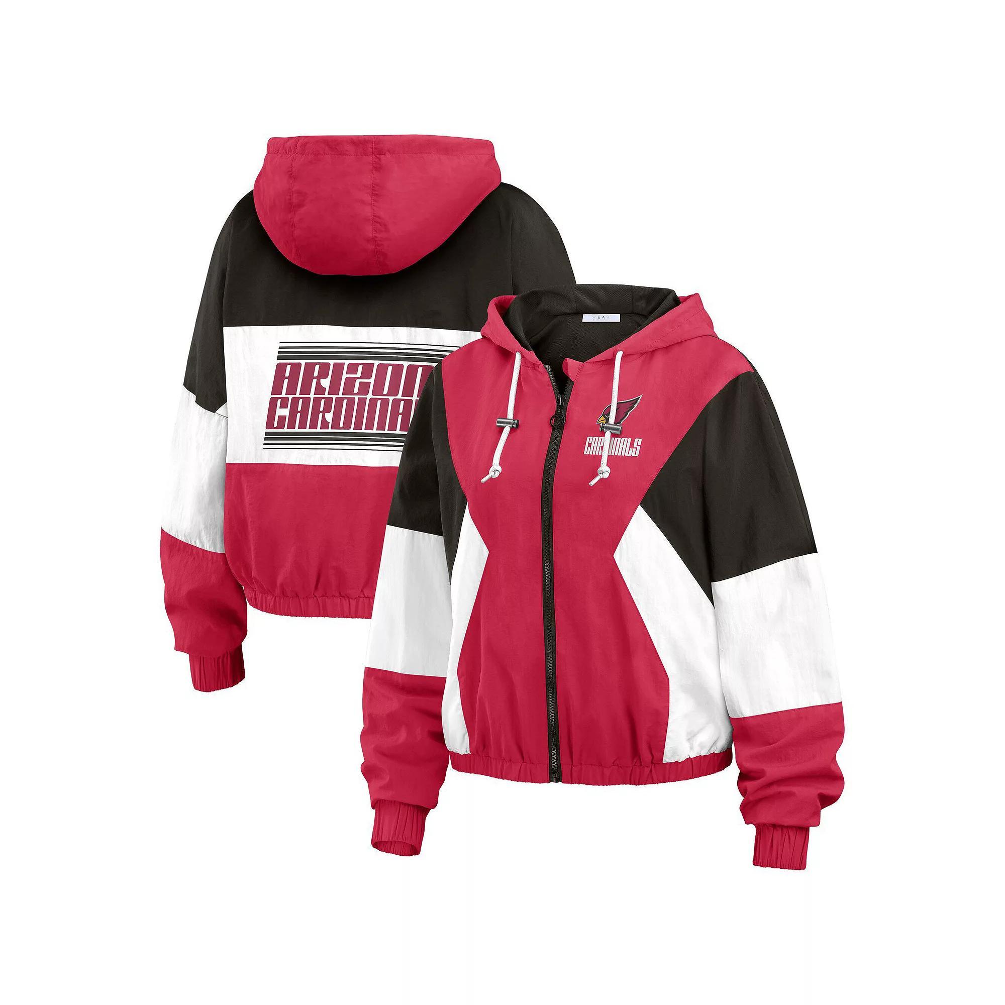 Womens WEAR by Erin Andrews Scarlet San Francisco 49ers Color Block Full-Zip Windbreaker Jacket Product Image