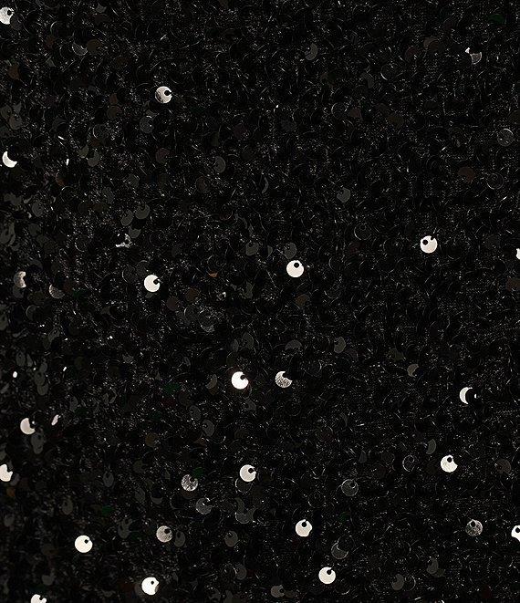 GB Sequin Long Sleeve Draped Back Dress Product Image