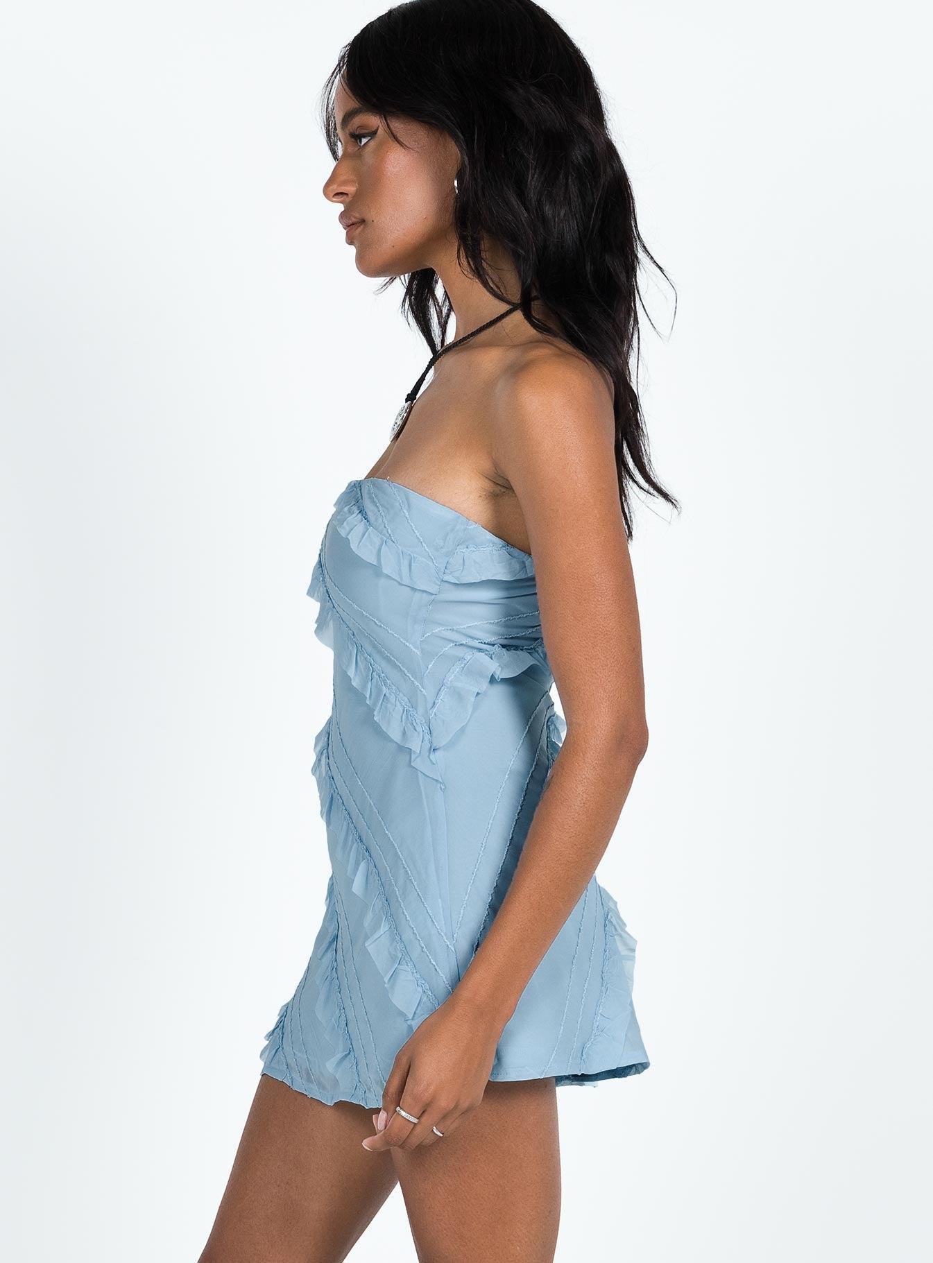 Lars Strapless Mini Dress Blue Product Image