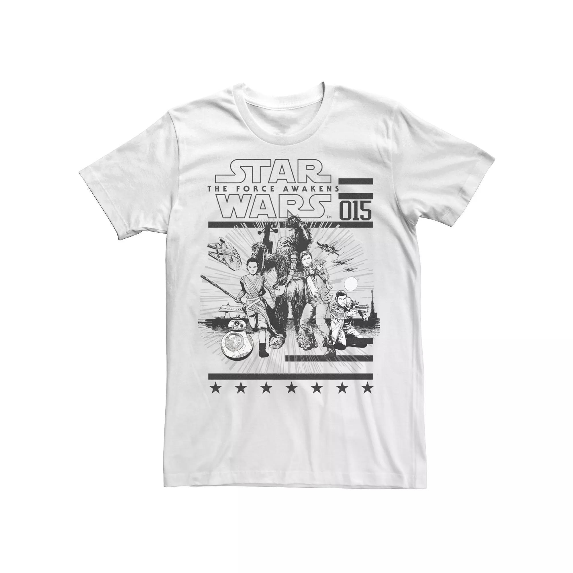 Men's Star Wars: The Force Awakens Vintage Line Art Poster Tee,  Product Image