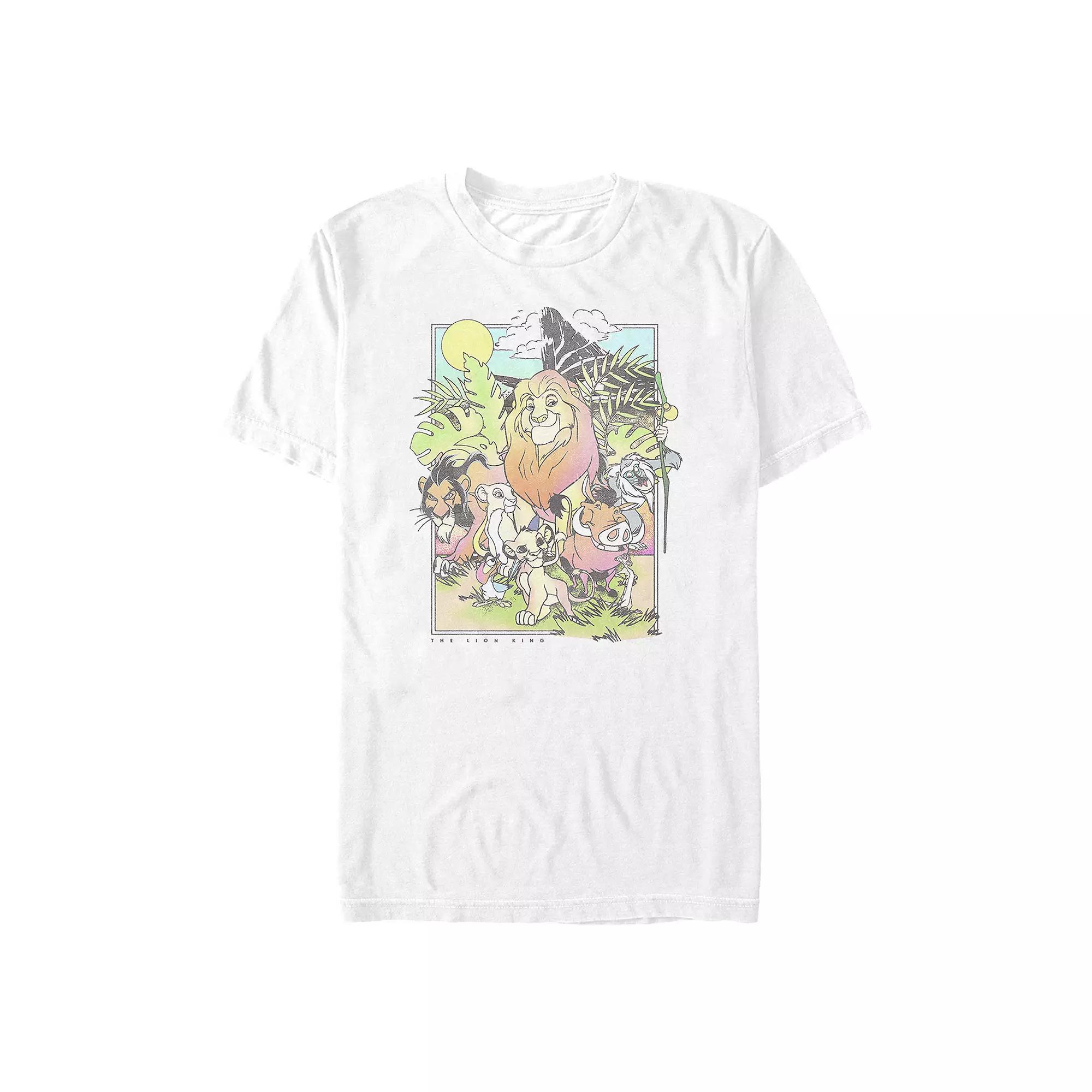 Disney's The Lion King Group Vintage Poster Men's Graphic Tee, Size: XS, White Product Image