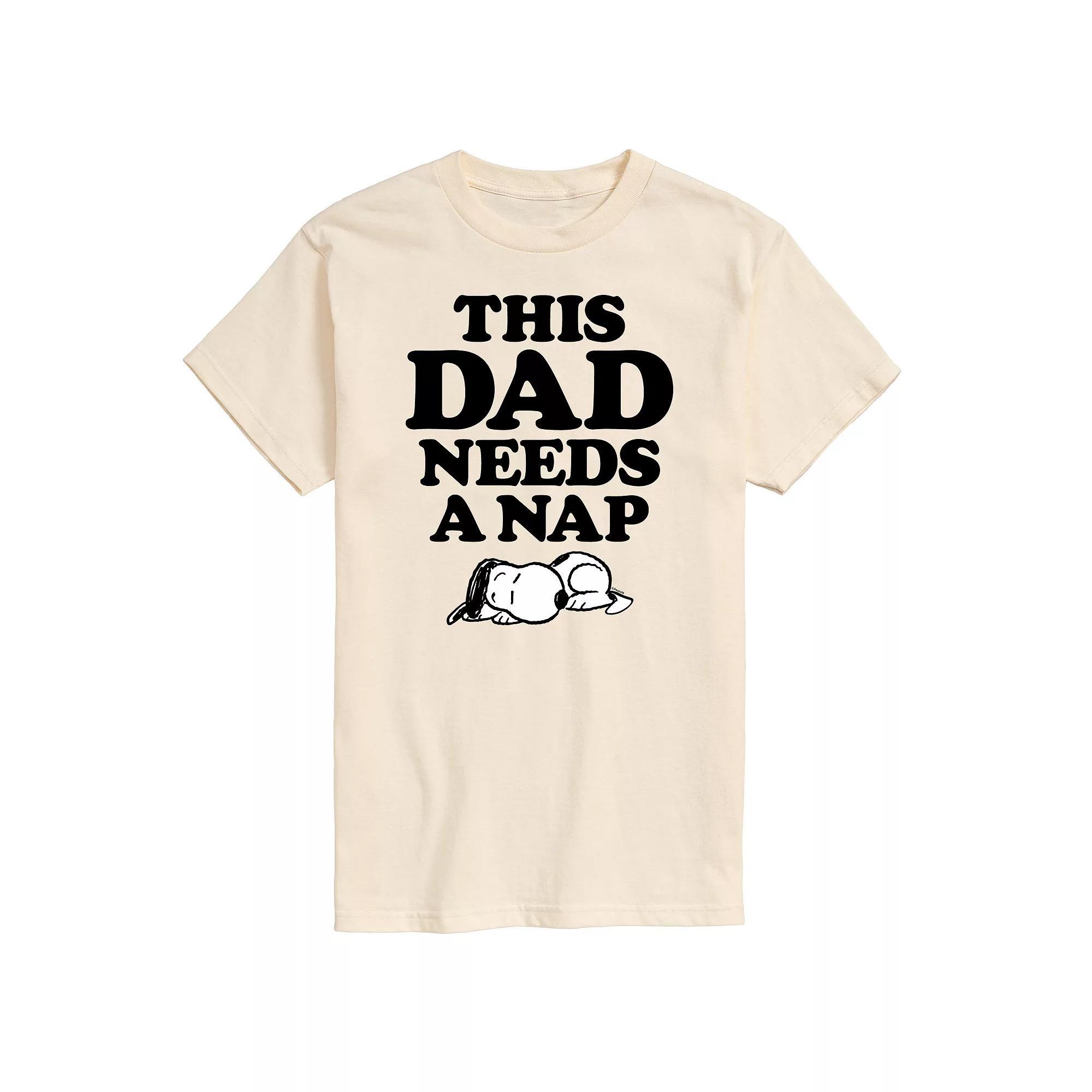 Men's Peanuts This Dad Needs A Nap Graphic Tee, Size: Medium, Beige Product Image