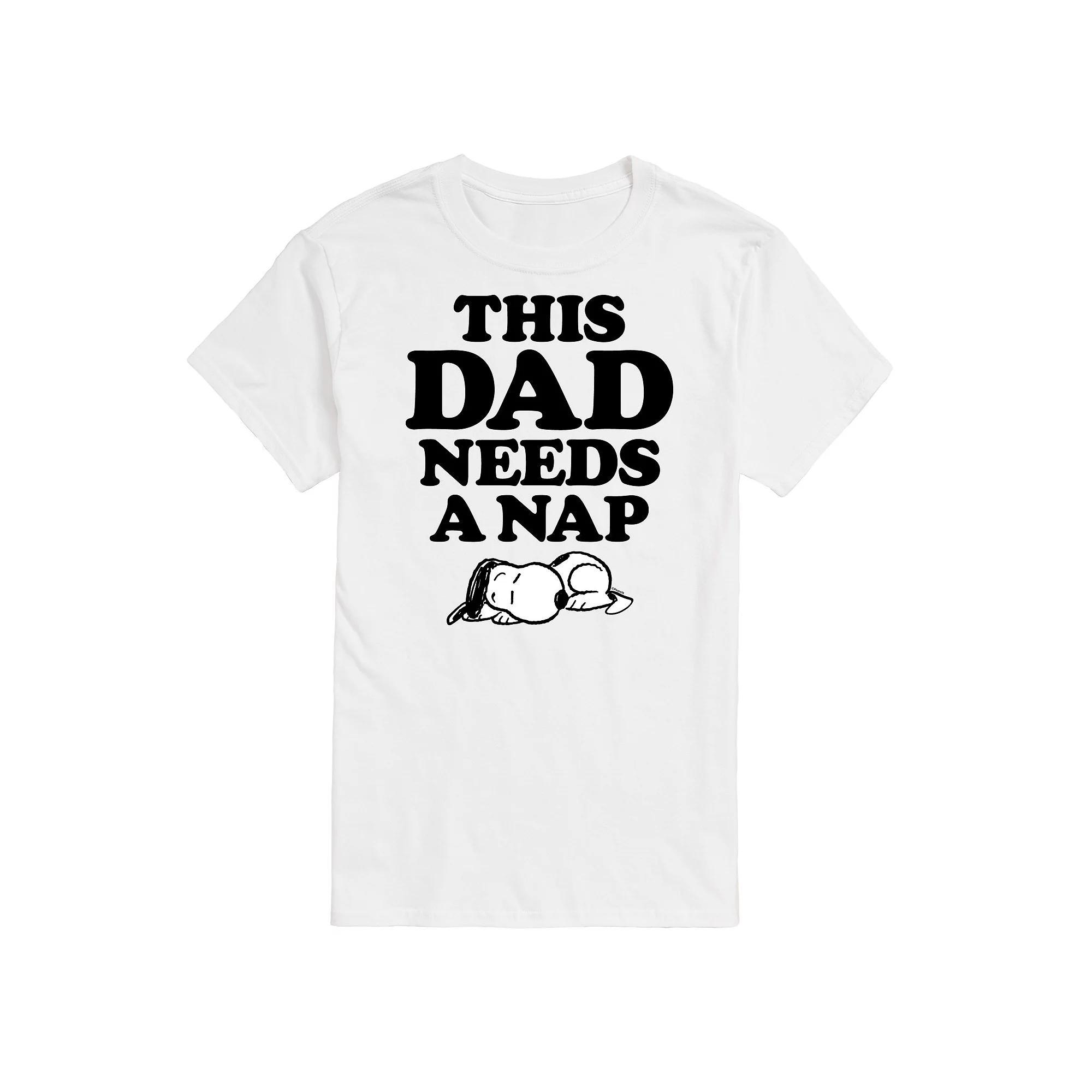 Men's Peanuts This Dad Needs A Nap Graphic Tee, Size: Large, White Product Image