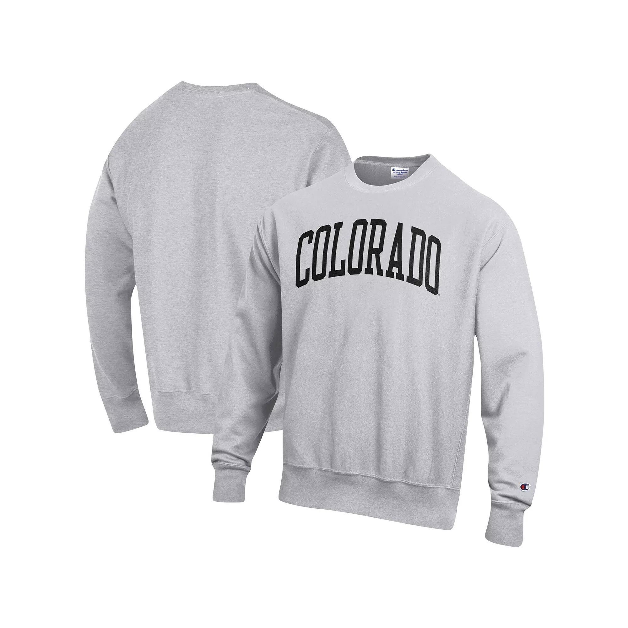Men's Champion Heathered Gray Colorado Buffaloes Arch Reverse Weave Pullover Sweatshirt,  Product Image