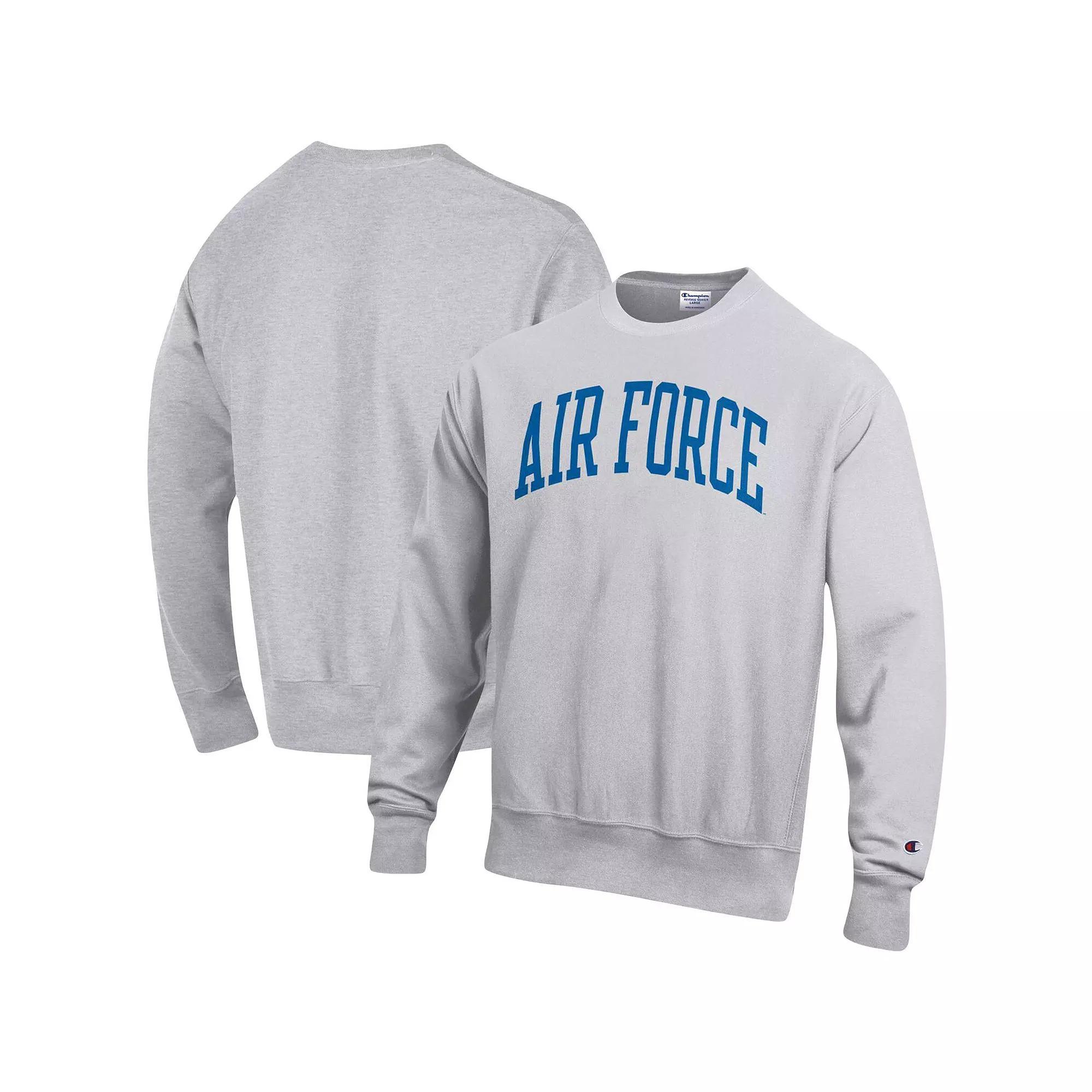 Men's Champion Heathered Gray Air Force Falcons Arch Reverse Weave Pullover Sweatshirt,  Product Image