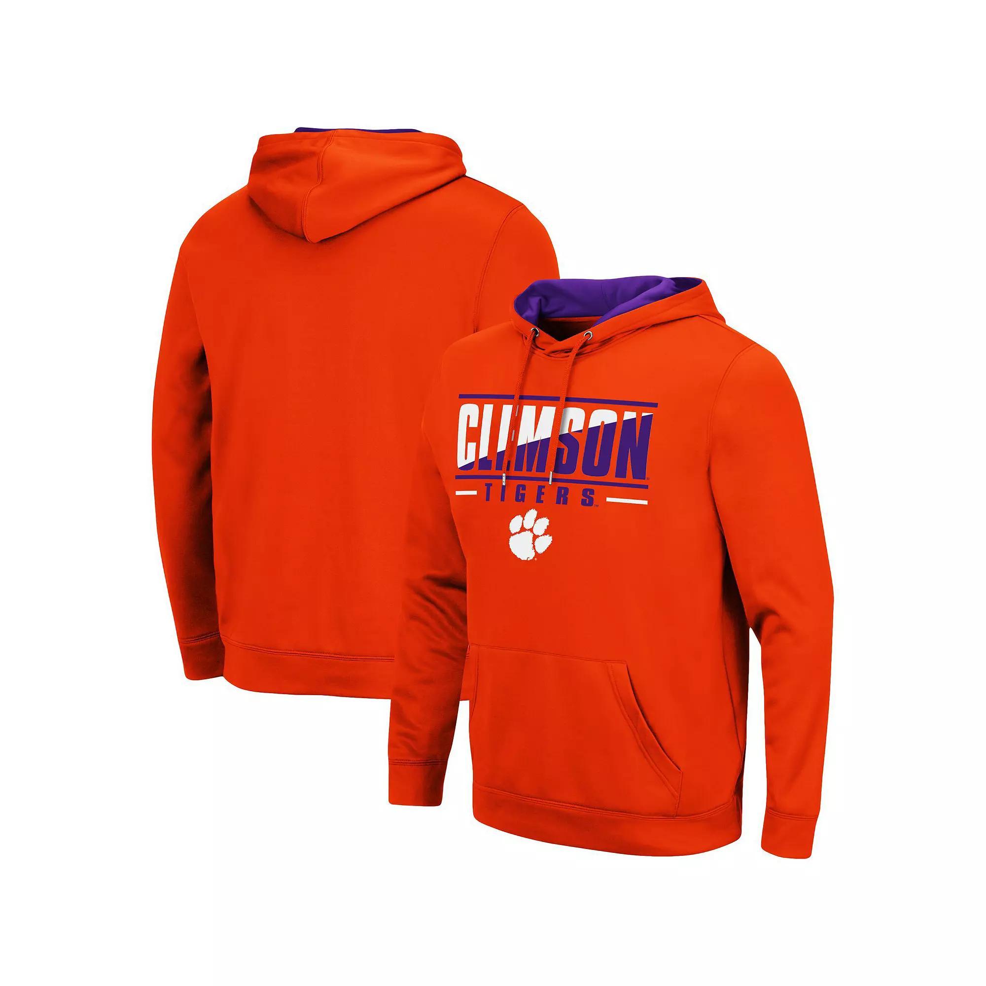 Men's Colosseum Orange Clemson Tigers Slash Stack 2.0 Pullover Hoodie,  Product Image