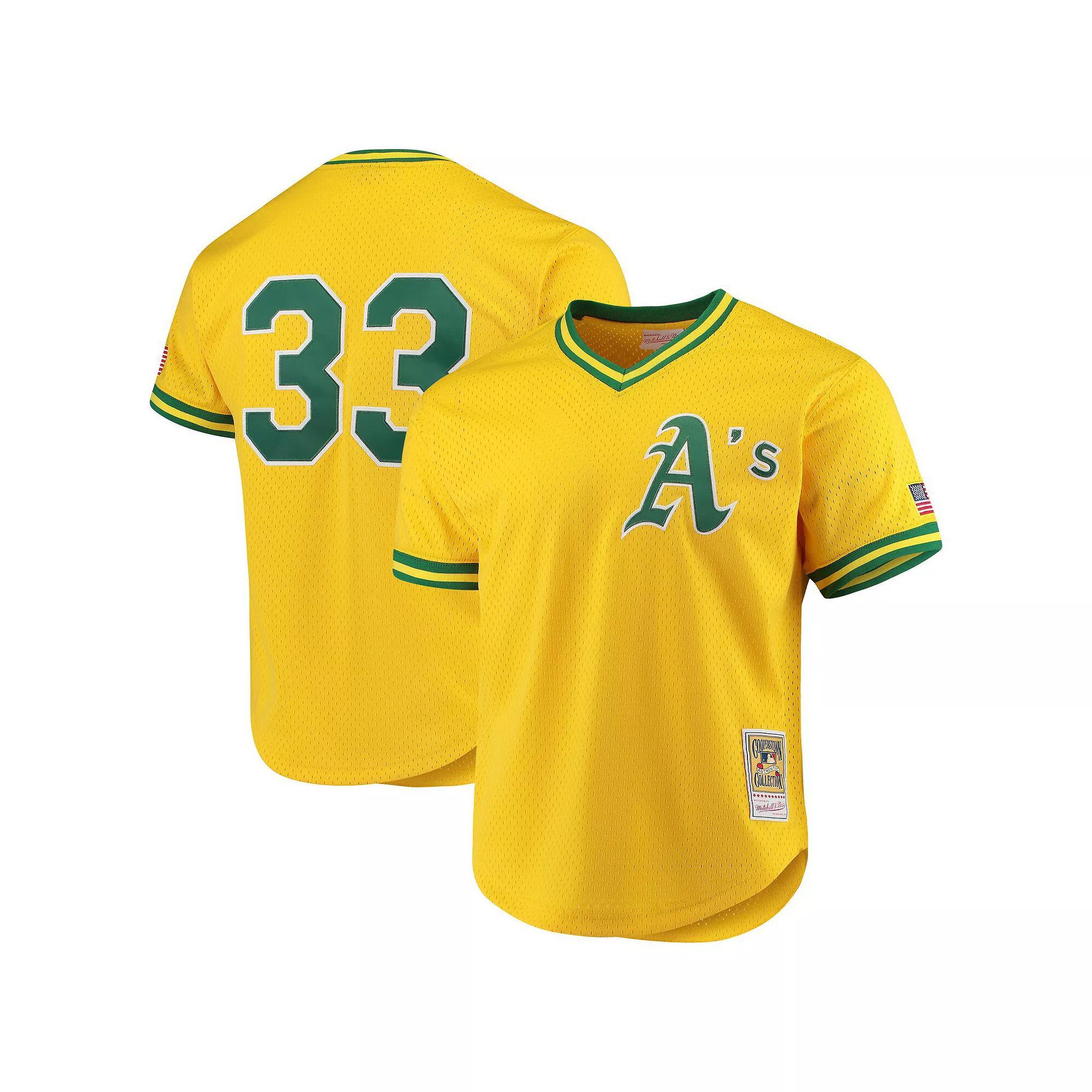 Men's Mitchell & Ness Jose Canseco Gold Oakland Athletics Cooperstown Collection Mesh Batting Practice Jersey, Size: Medium Product Image