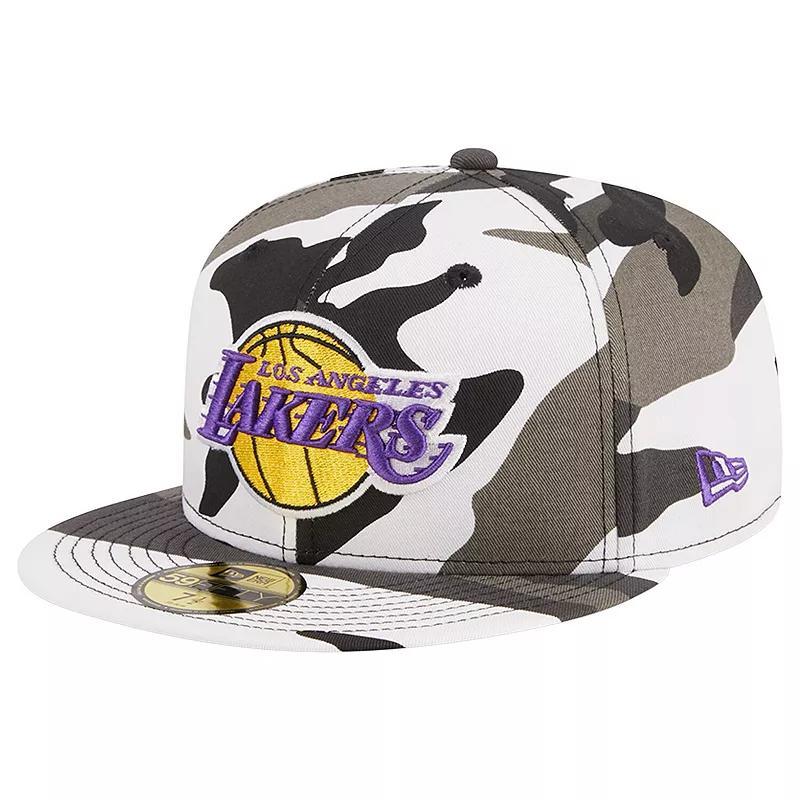 Men's New Era Los Angeles Lakers Snow Camo 59FIFTY Fitted Hat,  Product Image
