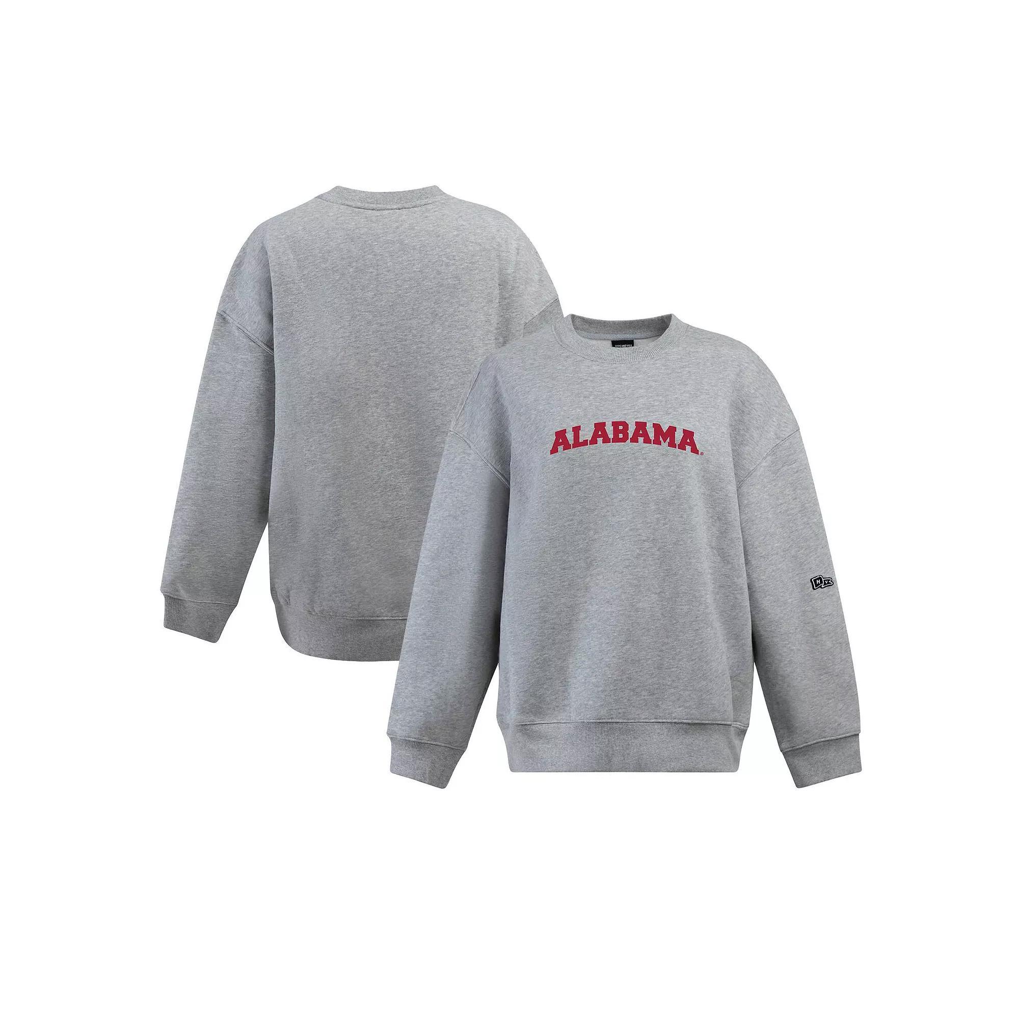 Women's Hype and Vice Heather Gray Alabama Crimson Tide Offside Pullover Sweatshirt, Size: XXL, Grey Product Image