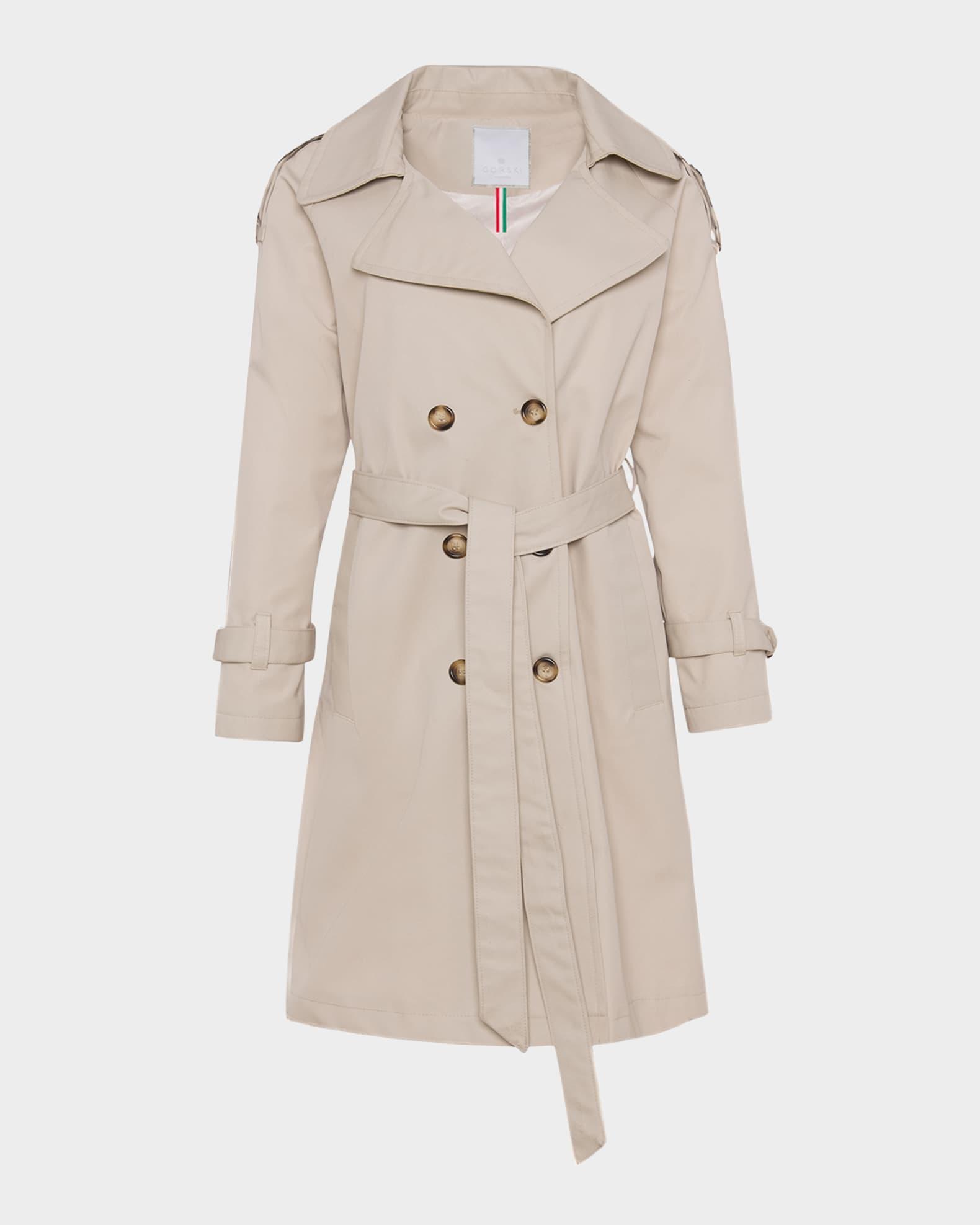 Lightweight Belted Double-Breasted Trench Coat Product Image