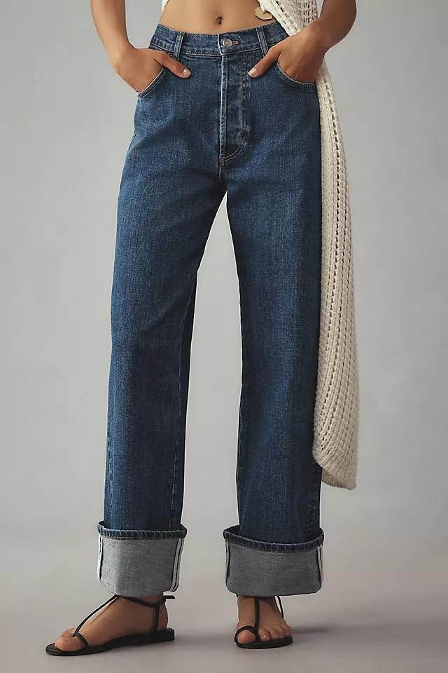 Pilcro High-Rise Straight-Leg Cuffed Jeans Product Image