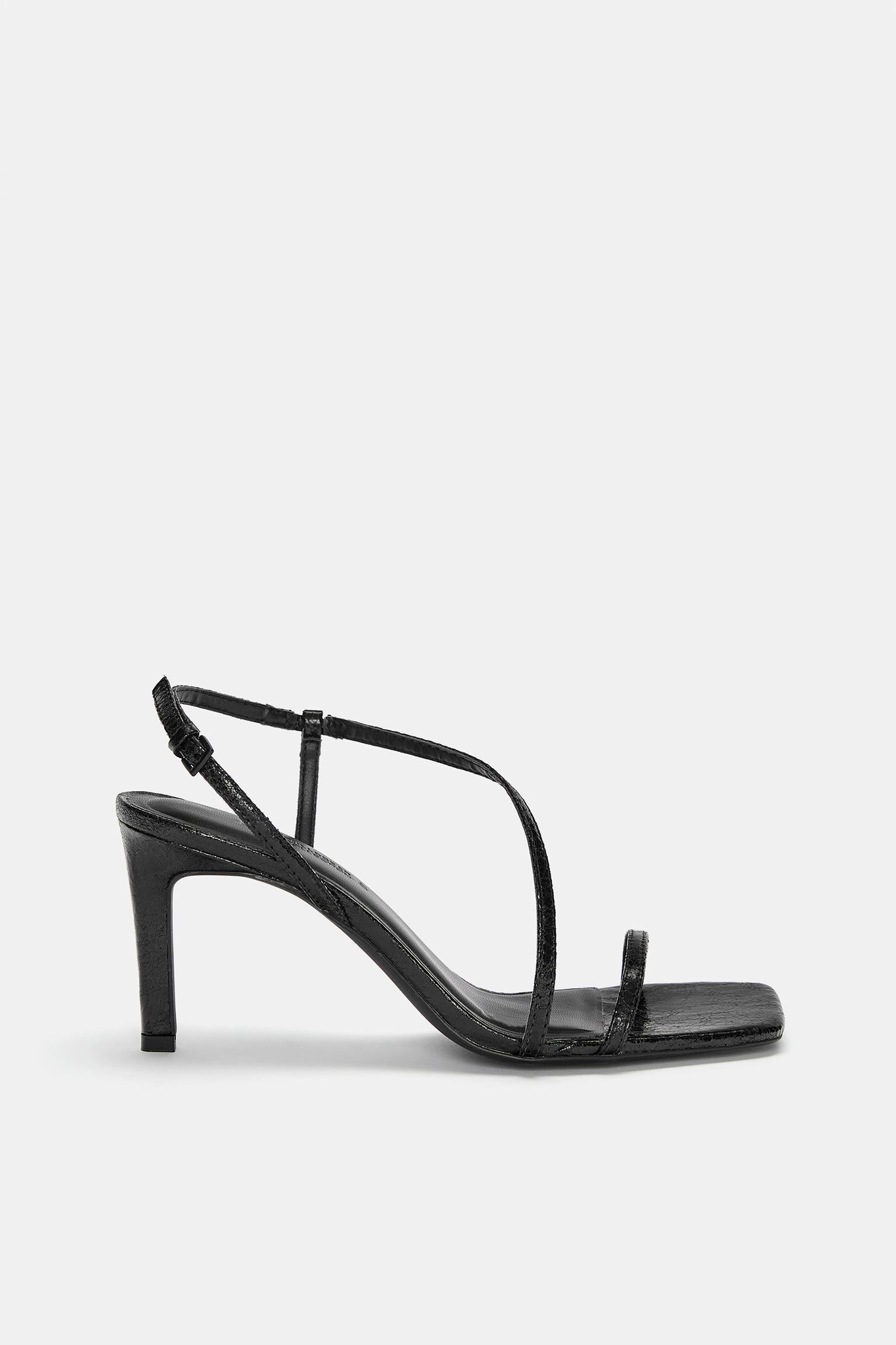 Heeled sandals with crossover straps Product Image