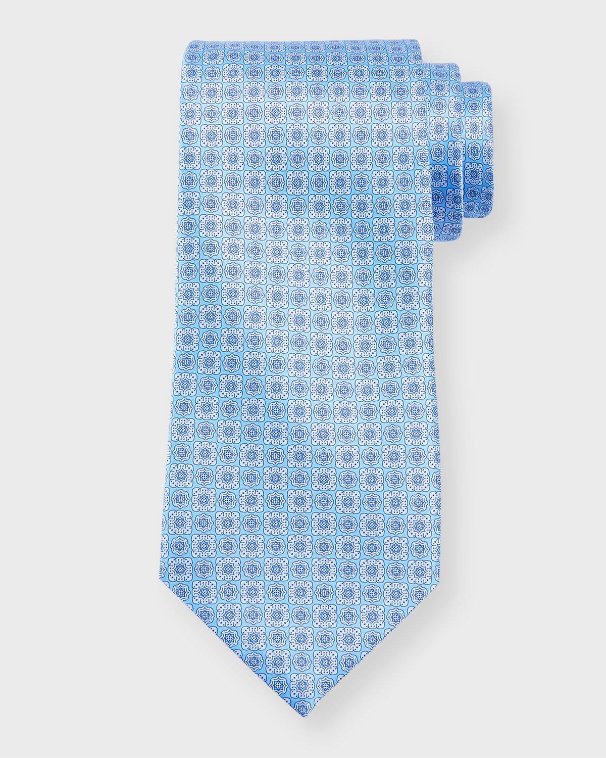 Mens Silk Medallion-Print Tie Product Image