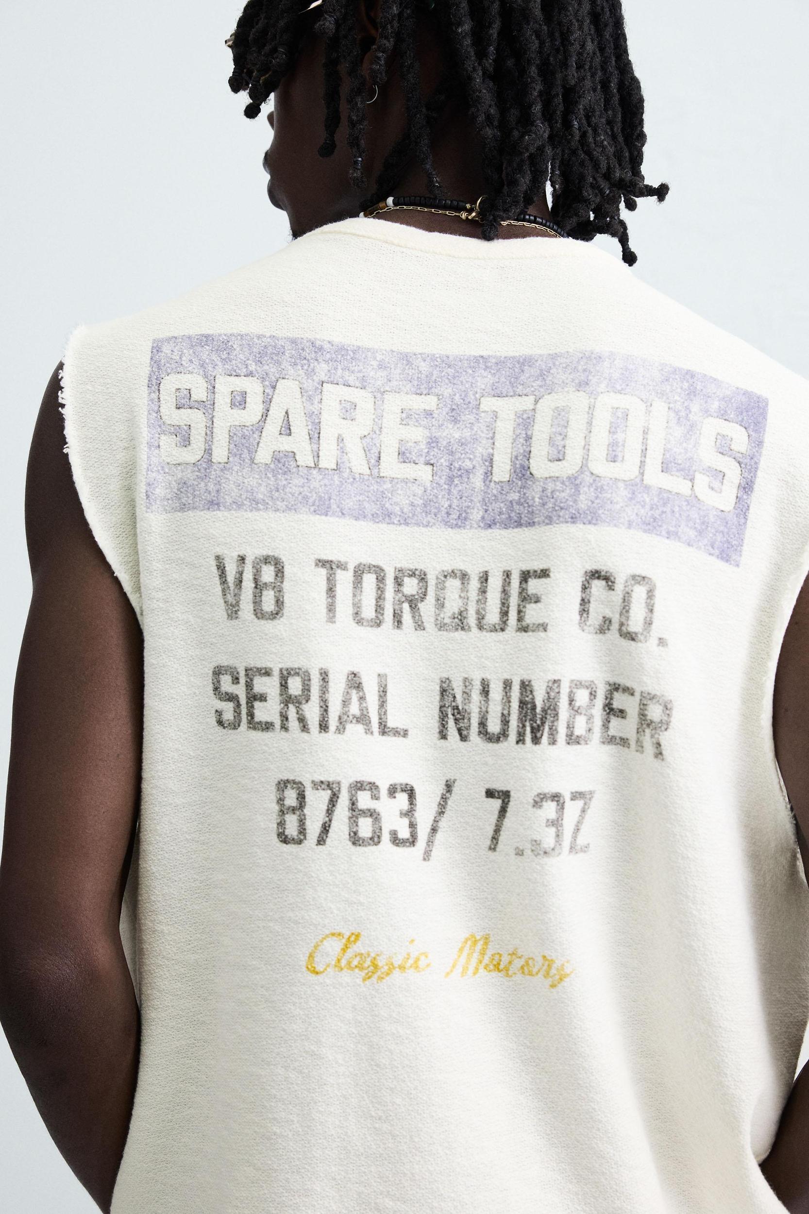 WASHED PRINT KNIT TANK TOP Product Image