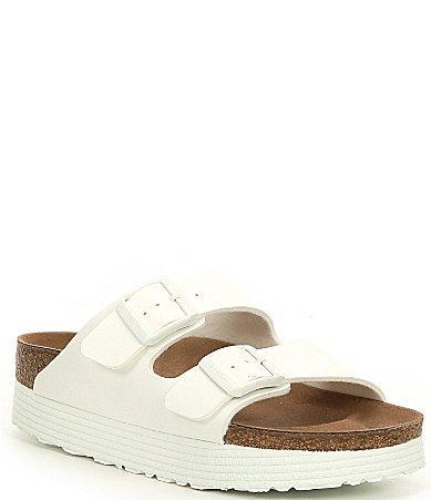 Birkenstock Womens Arizona Platform - Shoes White/White Product Image